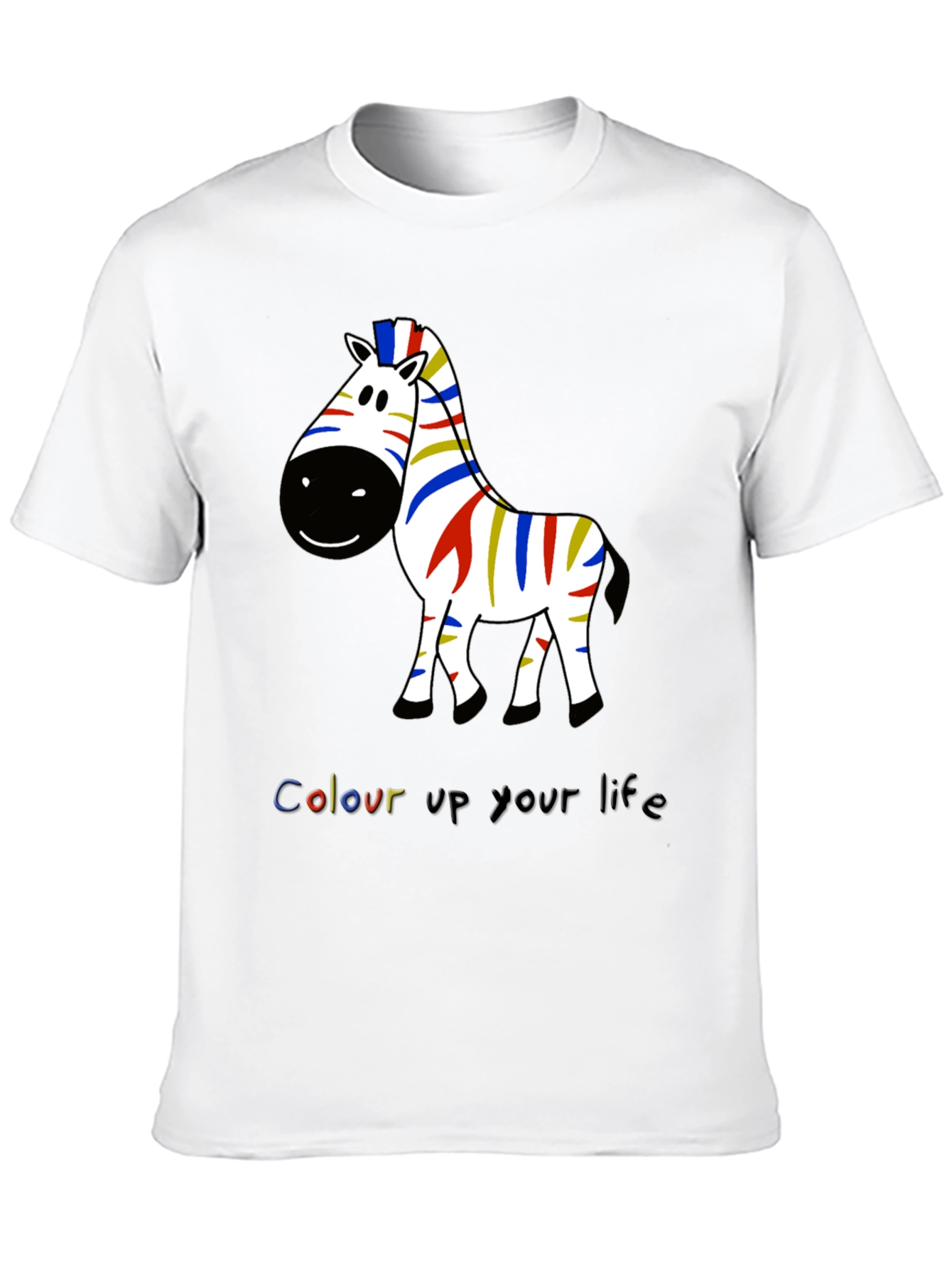 Black Colorful Zebra Graphic Tee - Men's Black T-Shirt view 10
