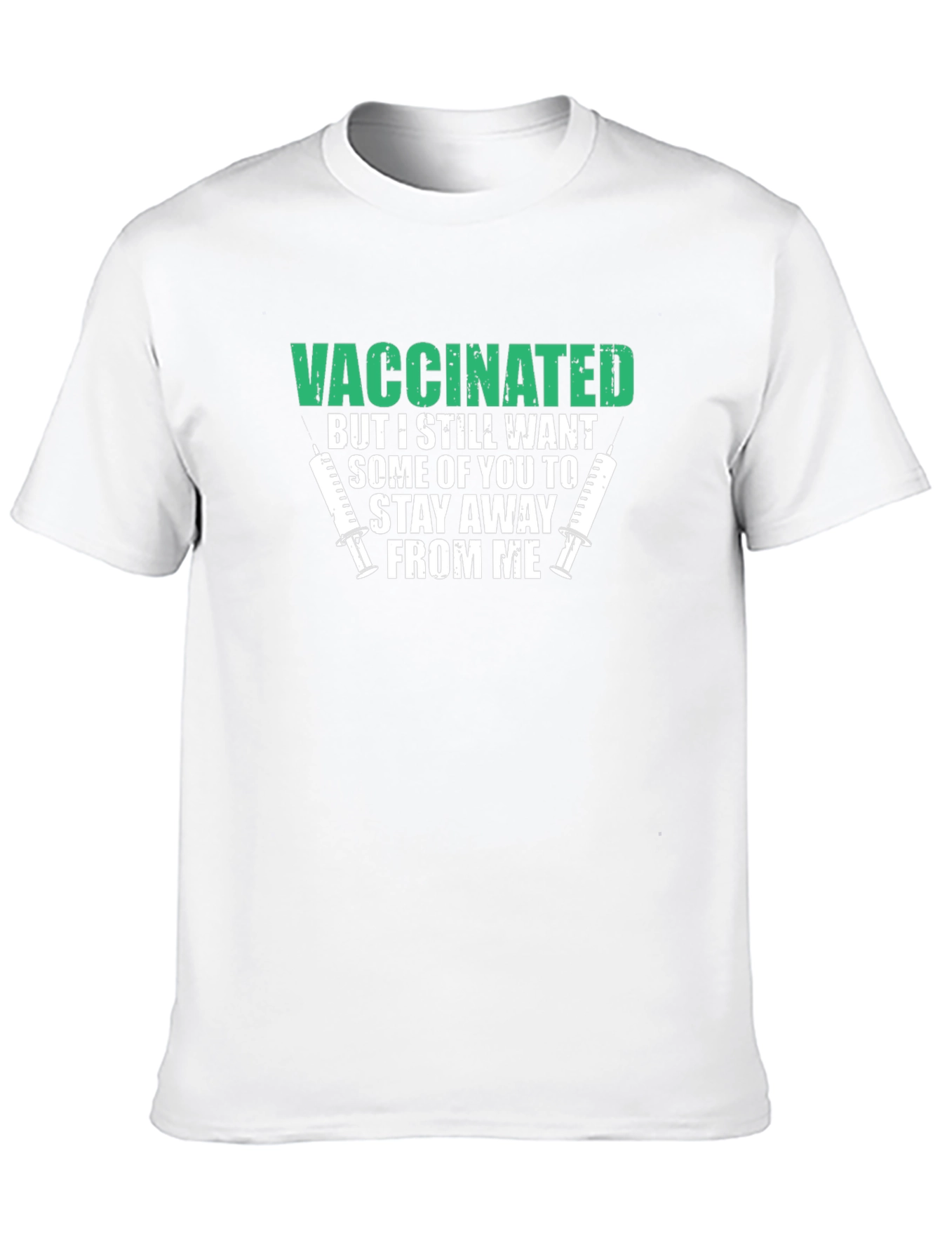 Black Vaccinated Funny T-Shirt Stay Away view 10