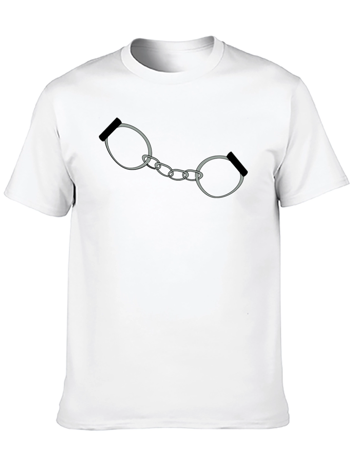 Black Handcuffs Graphic Print T-Shirt - Black view 10