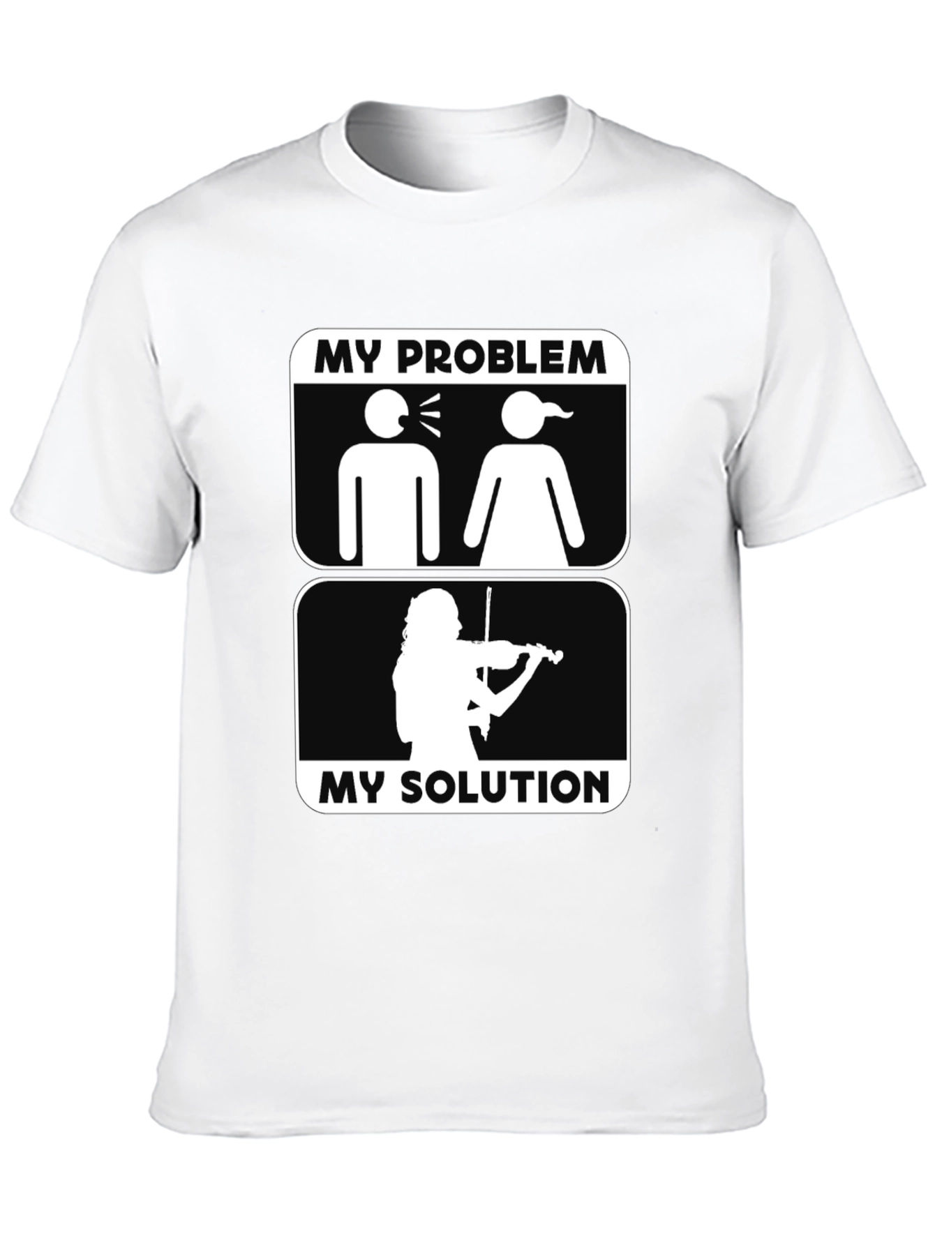 Black My Problem, My Solution T-Shirt, Violin Lover view 10