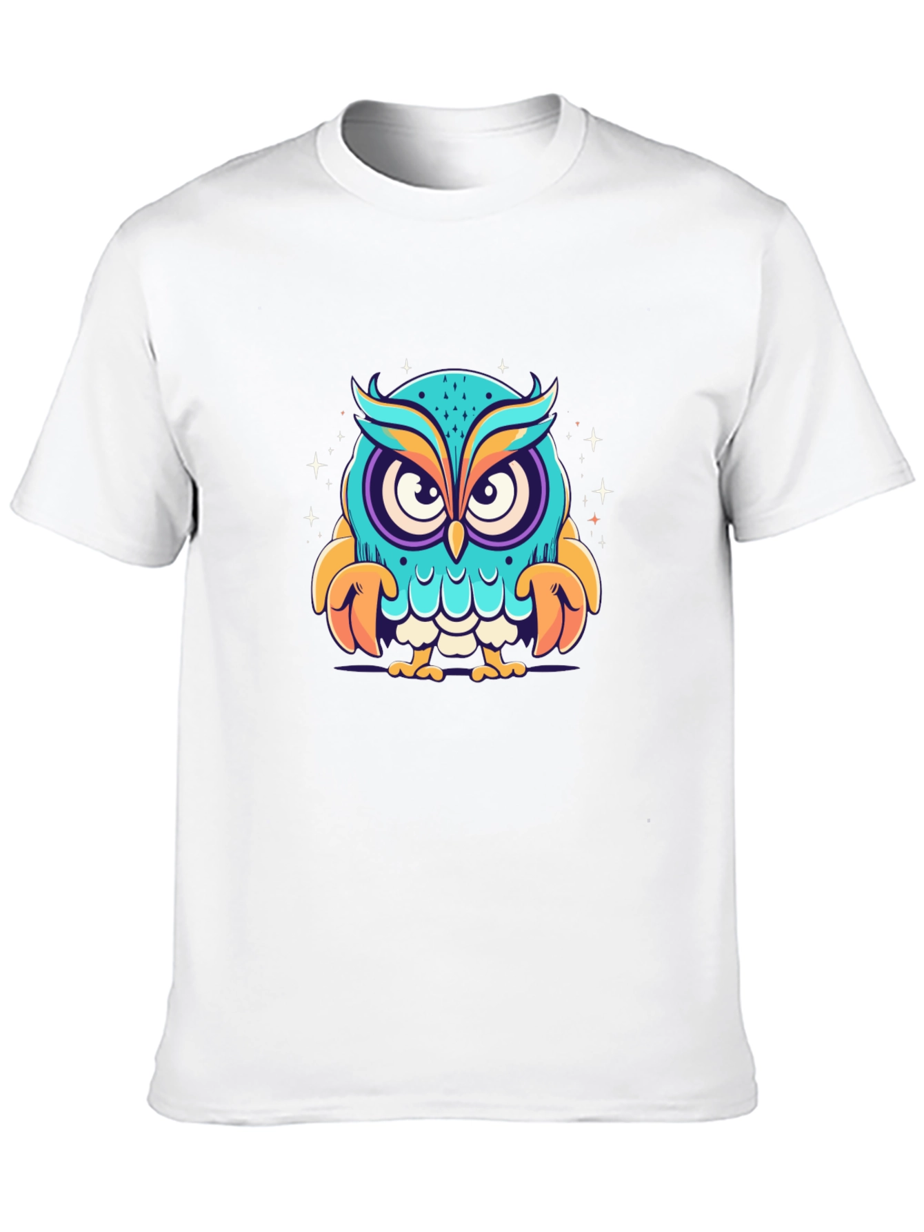 Black Cartoon Owl Graphic Black T-Shirt view 10