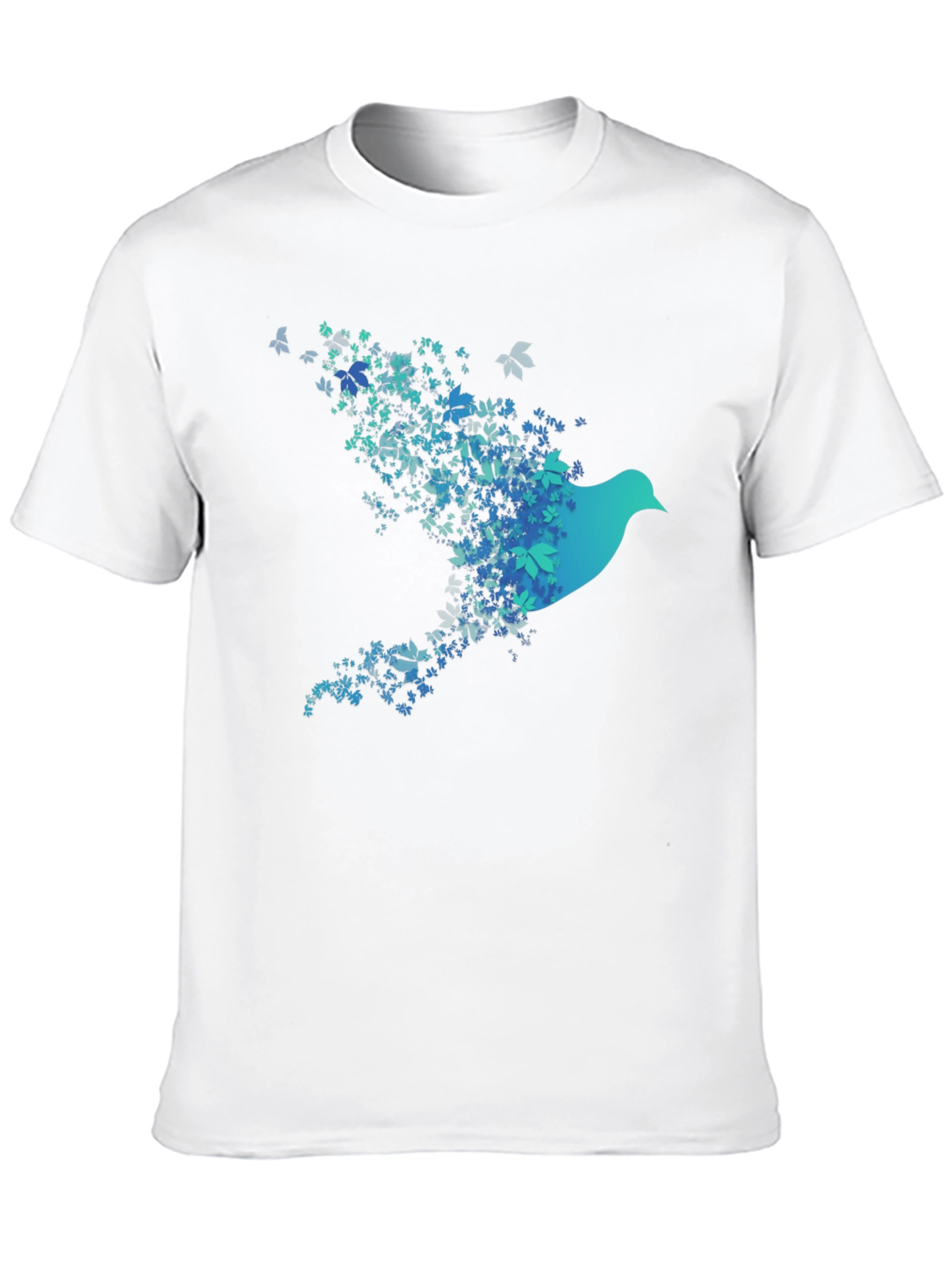 Black Bird of Leaves Graphic T-Shirt view 10
