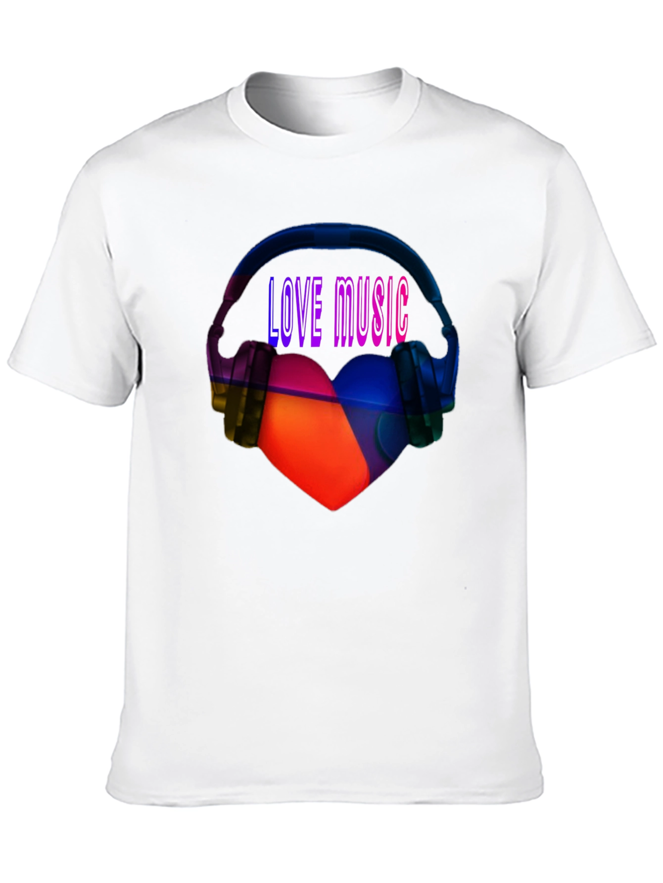 Black Love Music Graphic Tee - Heart & Headphones T-Shirt view 10