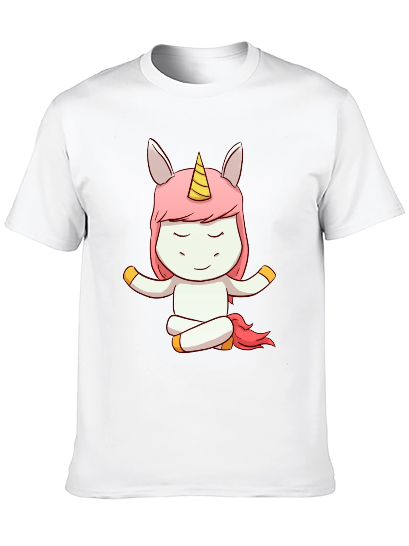 Black Meditating Unicorn Graphic Tee - Men's Black T-Shirt view 10