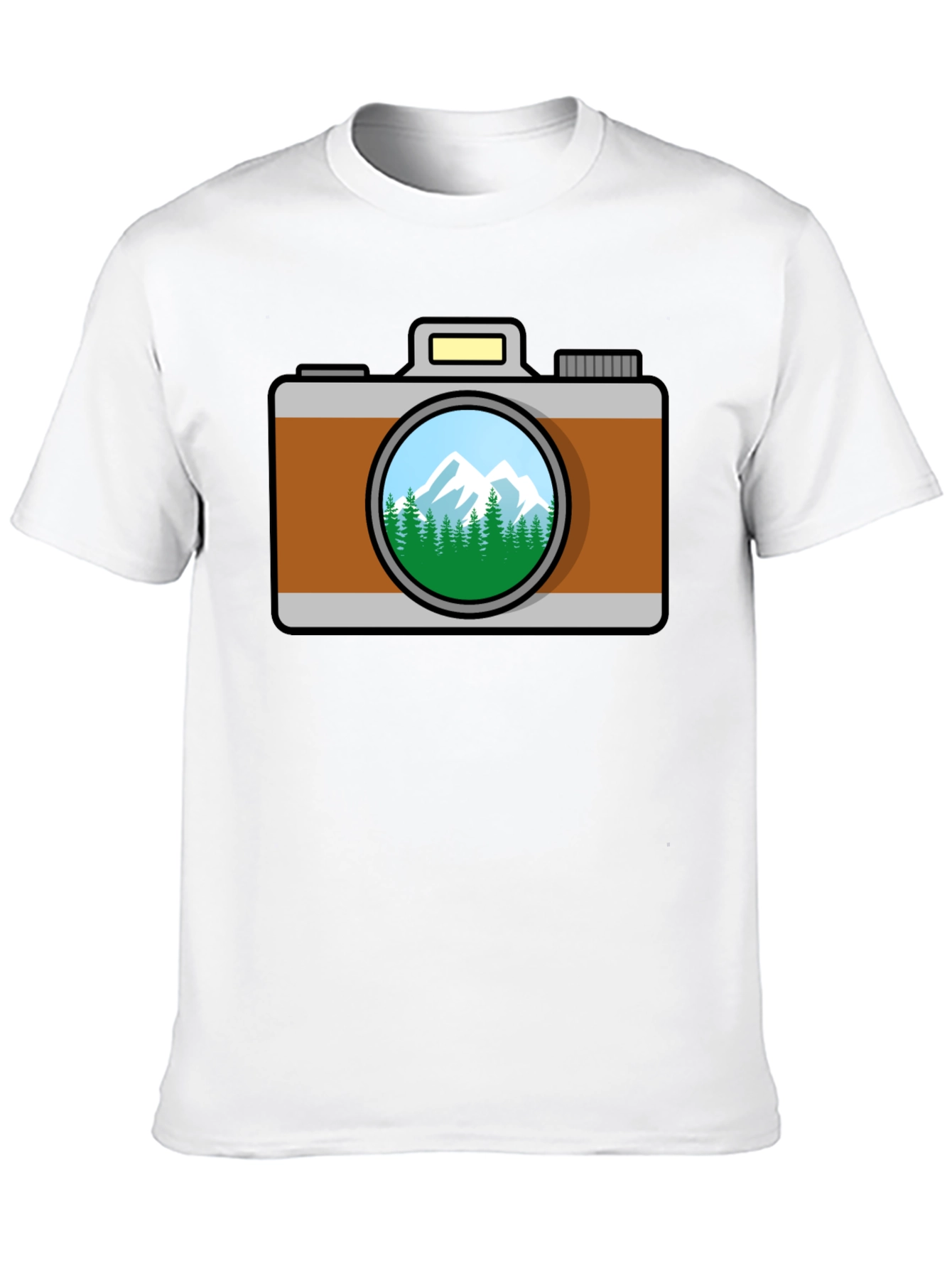 Black Camera Nature Scene T-Shirt - Black view 10