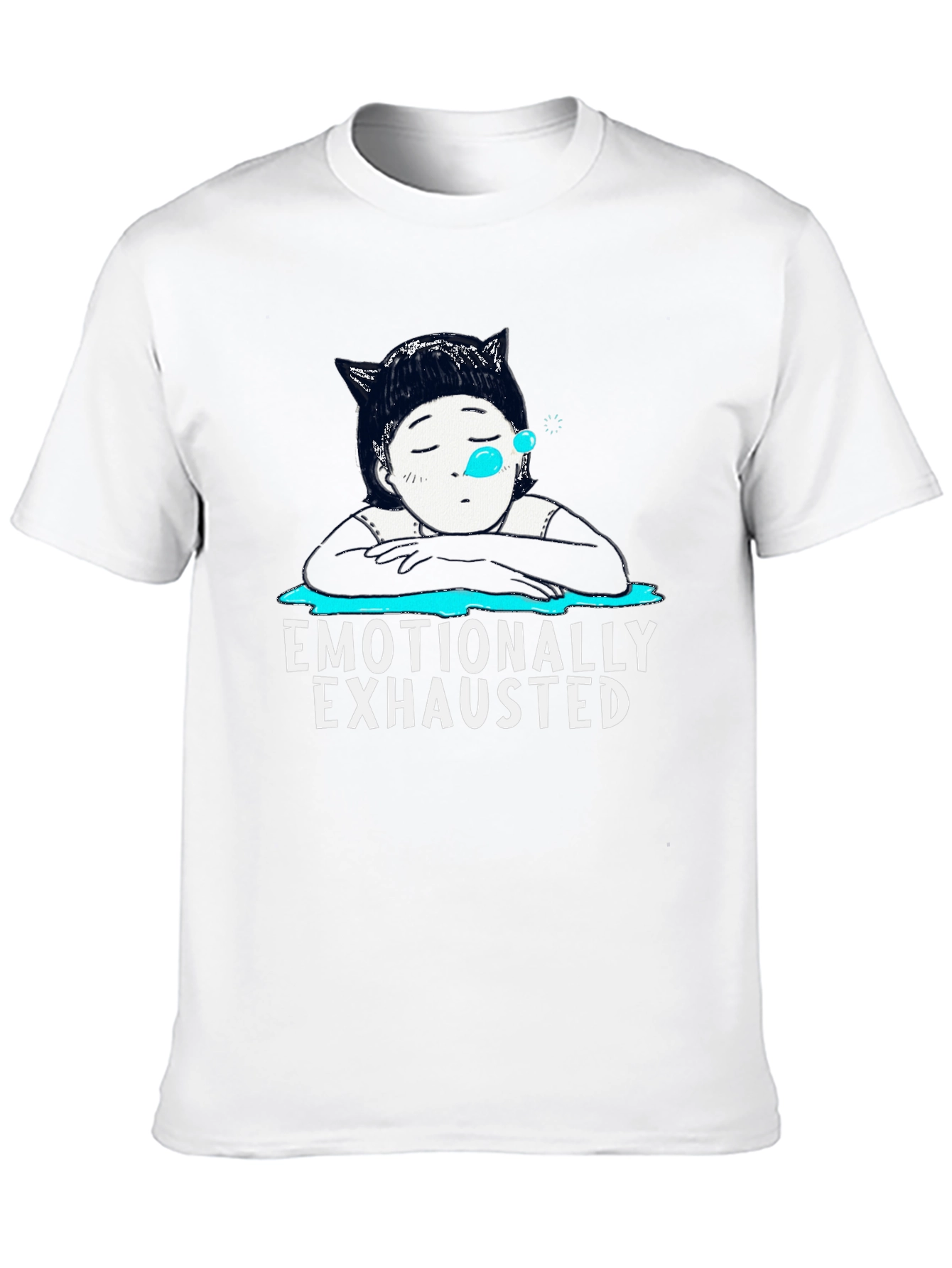 Black Emotionally Exhausted Graphic T-Shirt view 10
