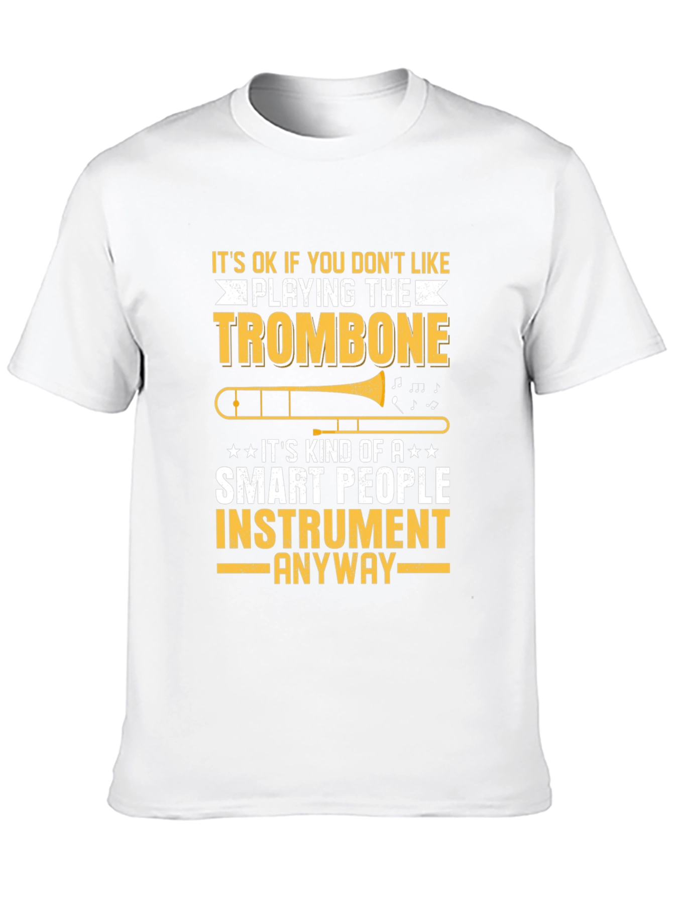 Black Funny Trombone Player T-Shirt - Smart People Instrument Tee view 10