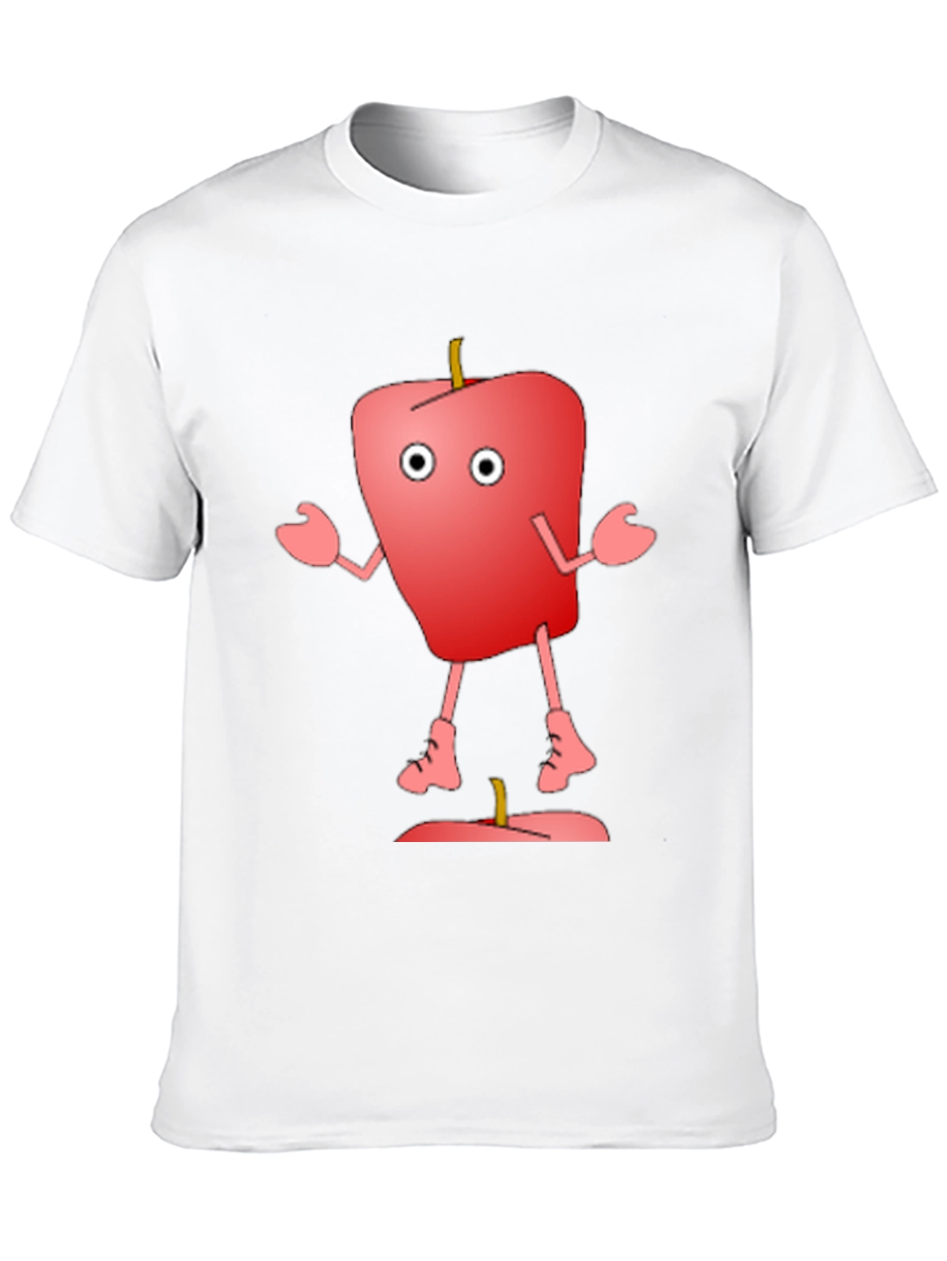 Black Cartoon Apple Graphic T-Shirt - Funny Fruit Tee view 10