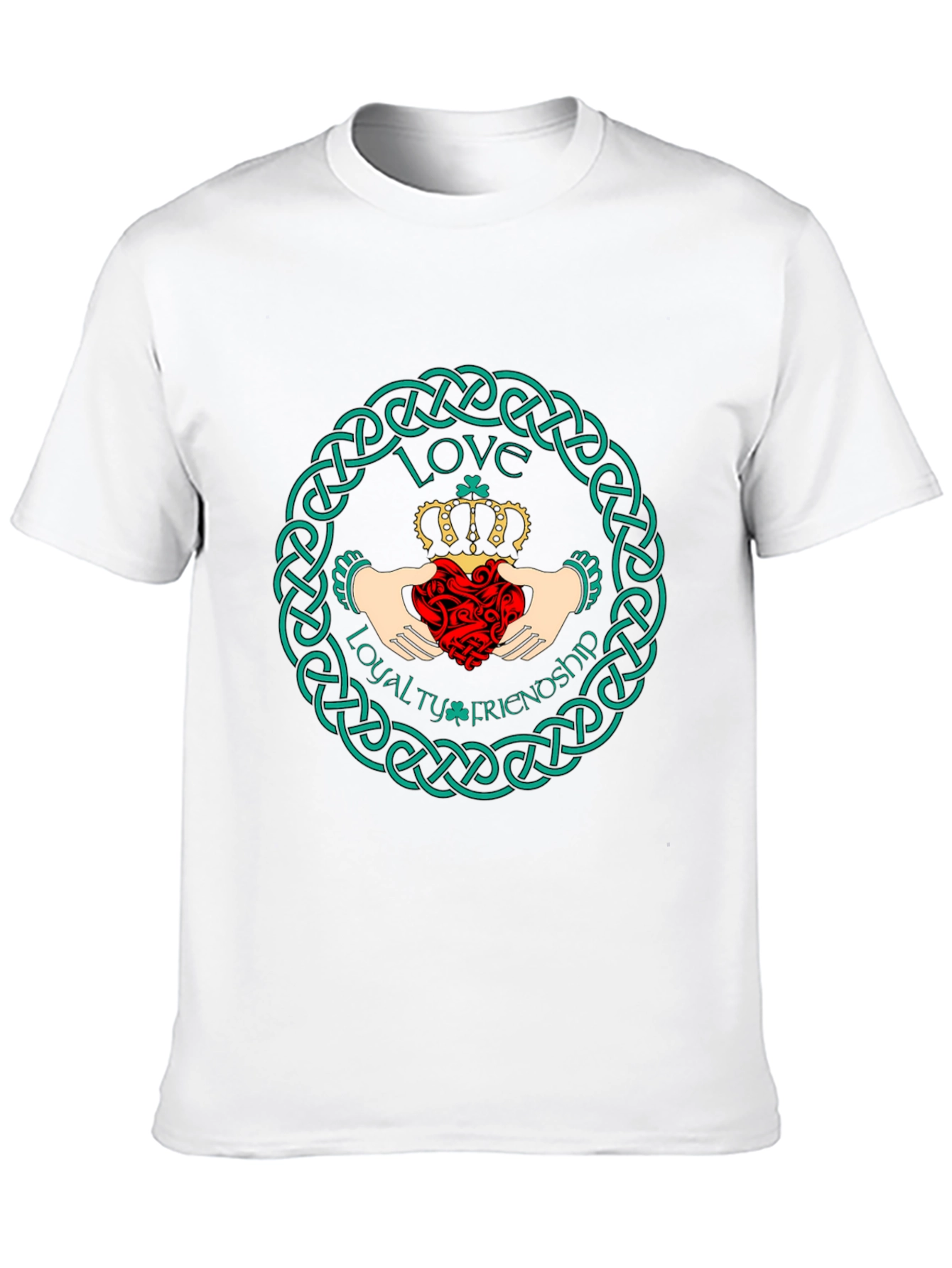 Black Claddagh Symbol T-Shirt - Irish Love Loyalty Friendship Design view 10