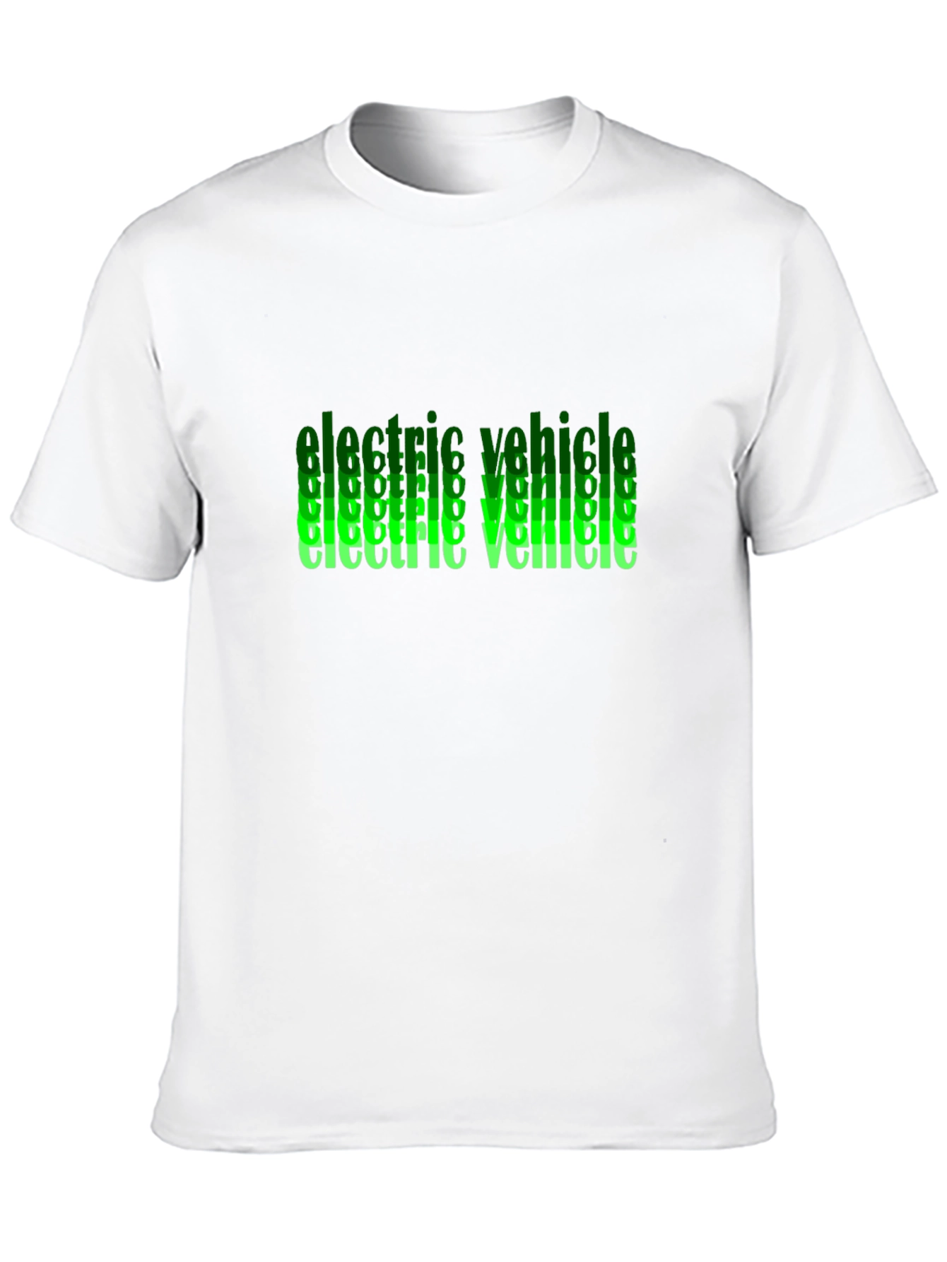 Black Electric Vehicle Green Text Black T-Shirt view 10