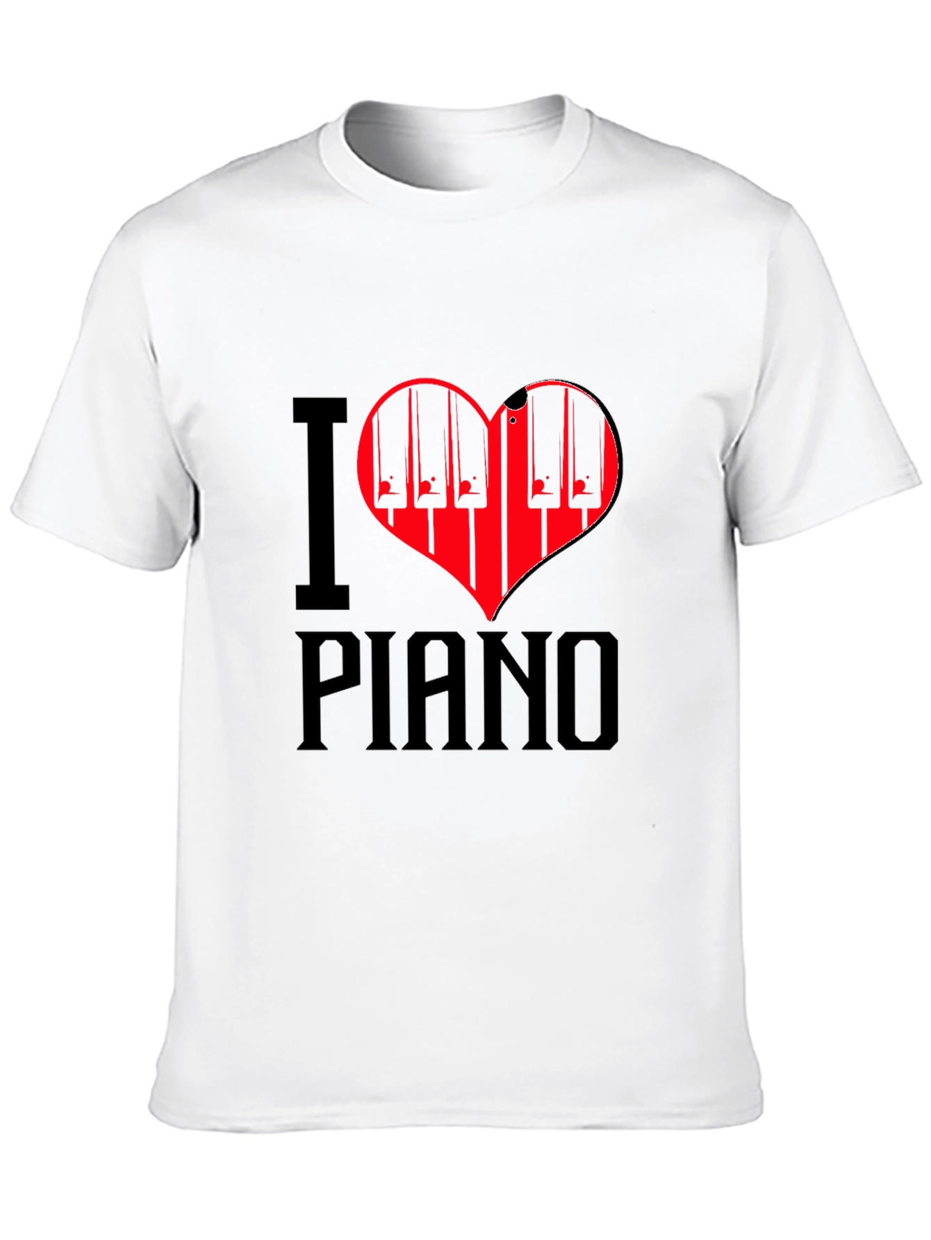 Black I Love Piano T-Shirt Black view 10