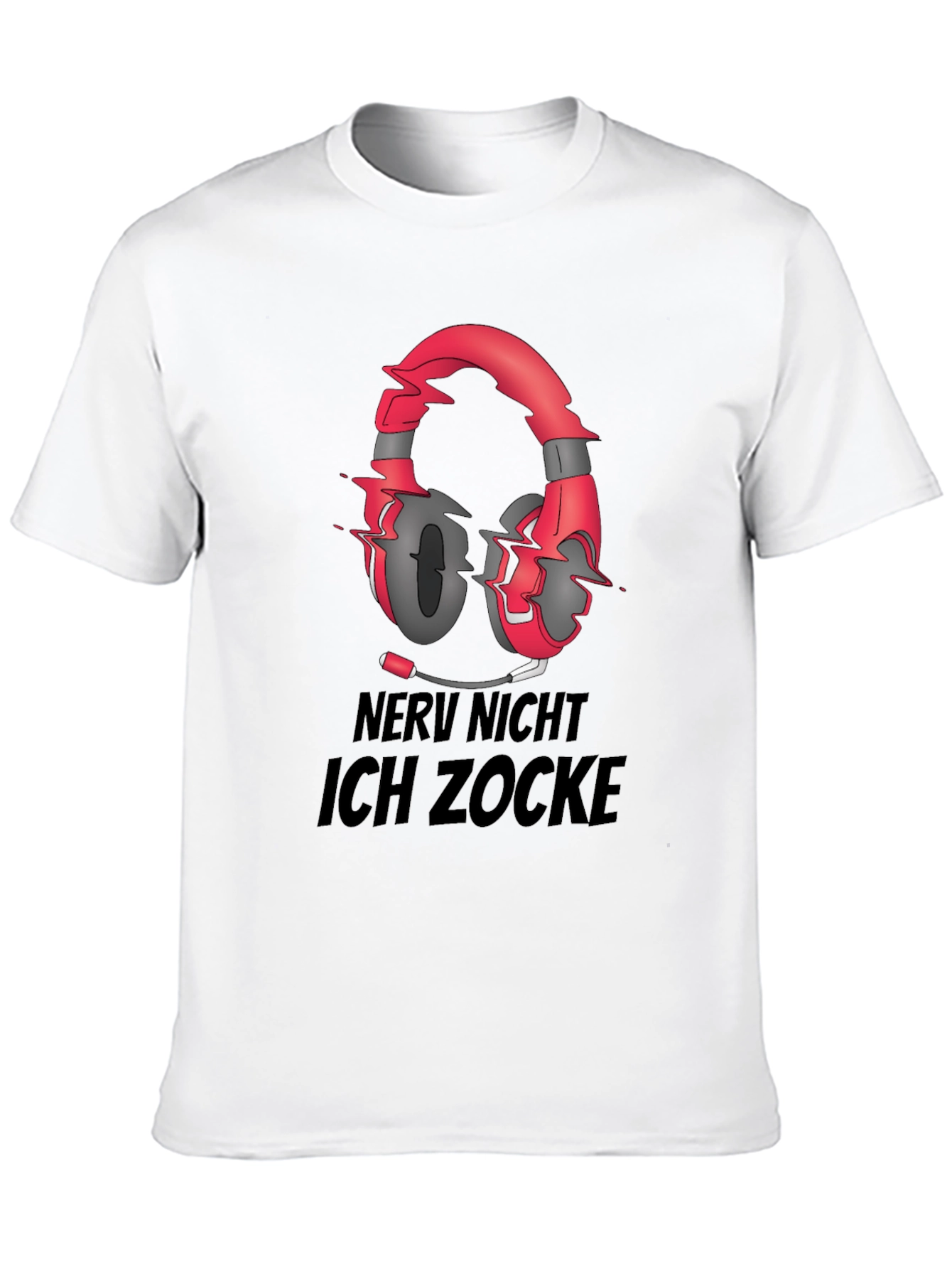 Black Nerv Nicht Ich Zocke T-Shirt Gaming Headset view 10