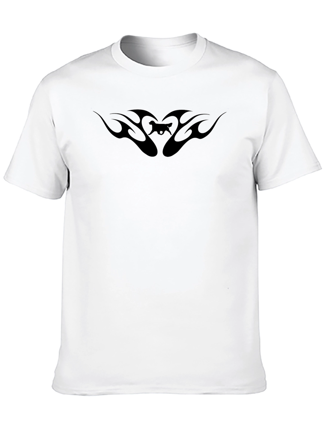 Black Men's Black Graphic Tee - Tribal Design view 10