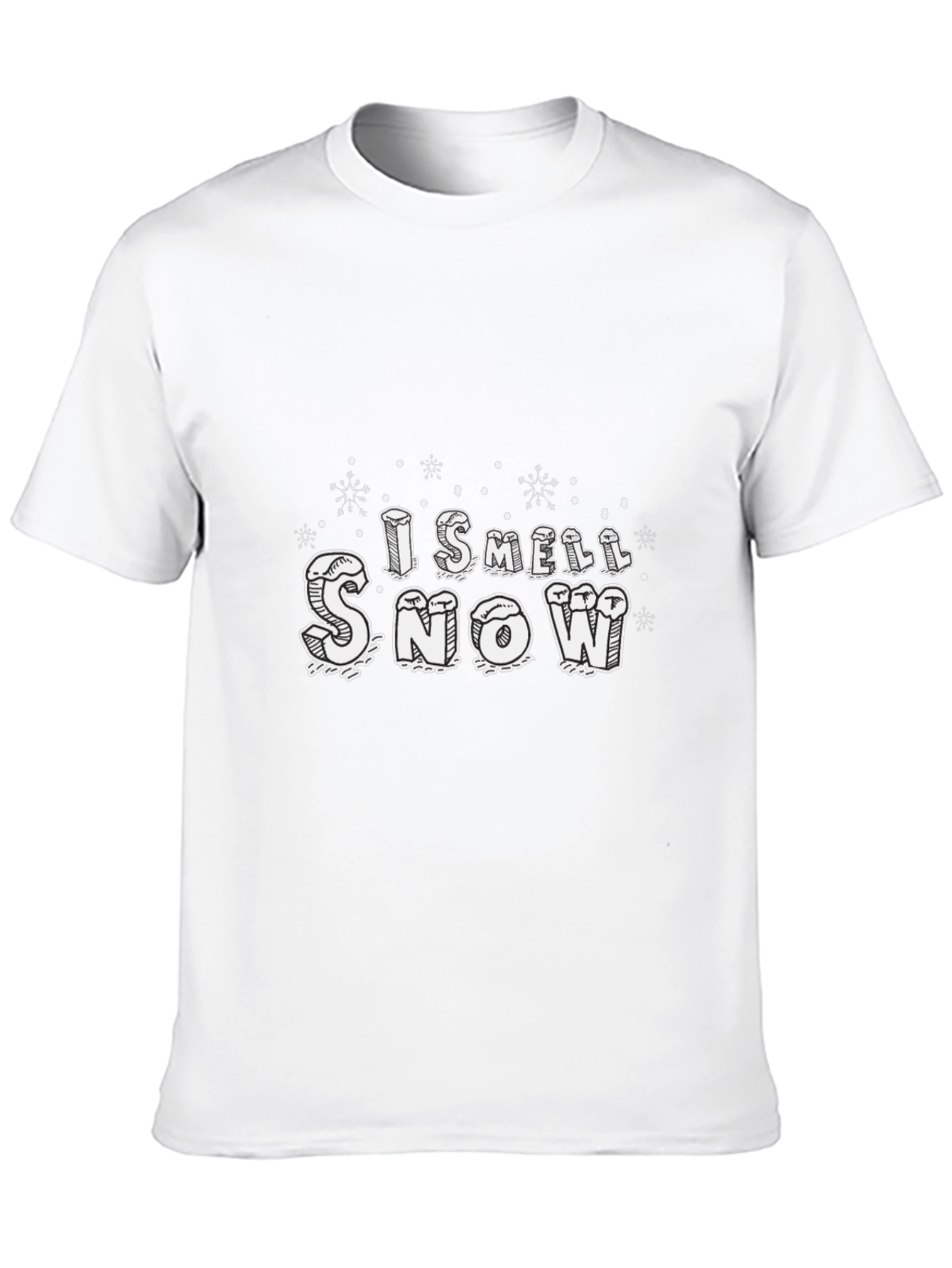 Black I Smell Snow Graphic Tee - Winter Holiday Shirt view 10