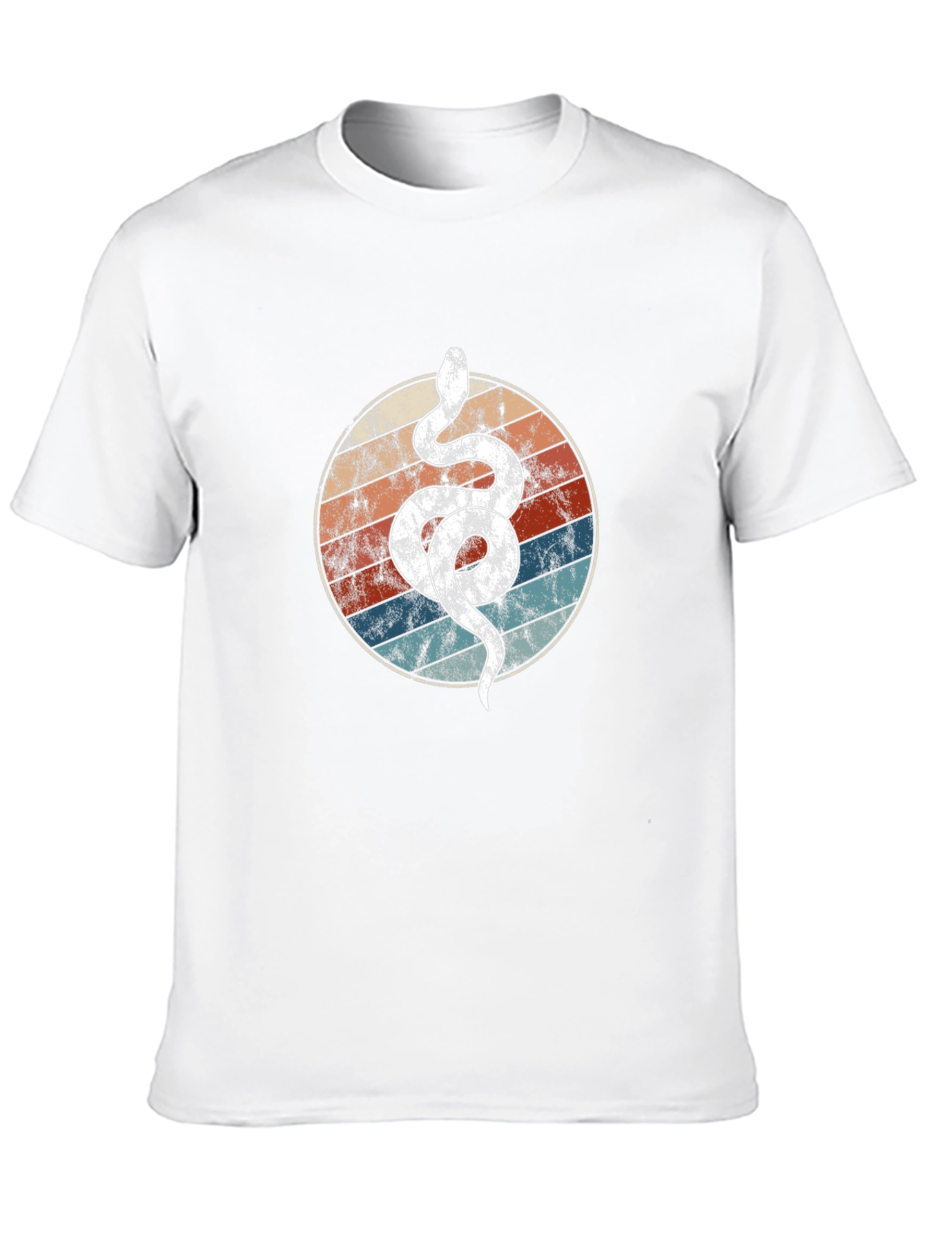 Black Retro Snake Circle Graphic Tee - Cool & Unique view 10