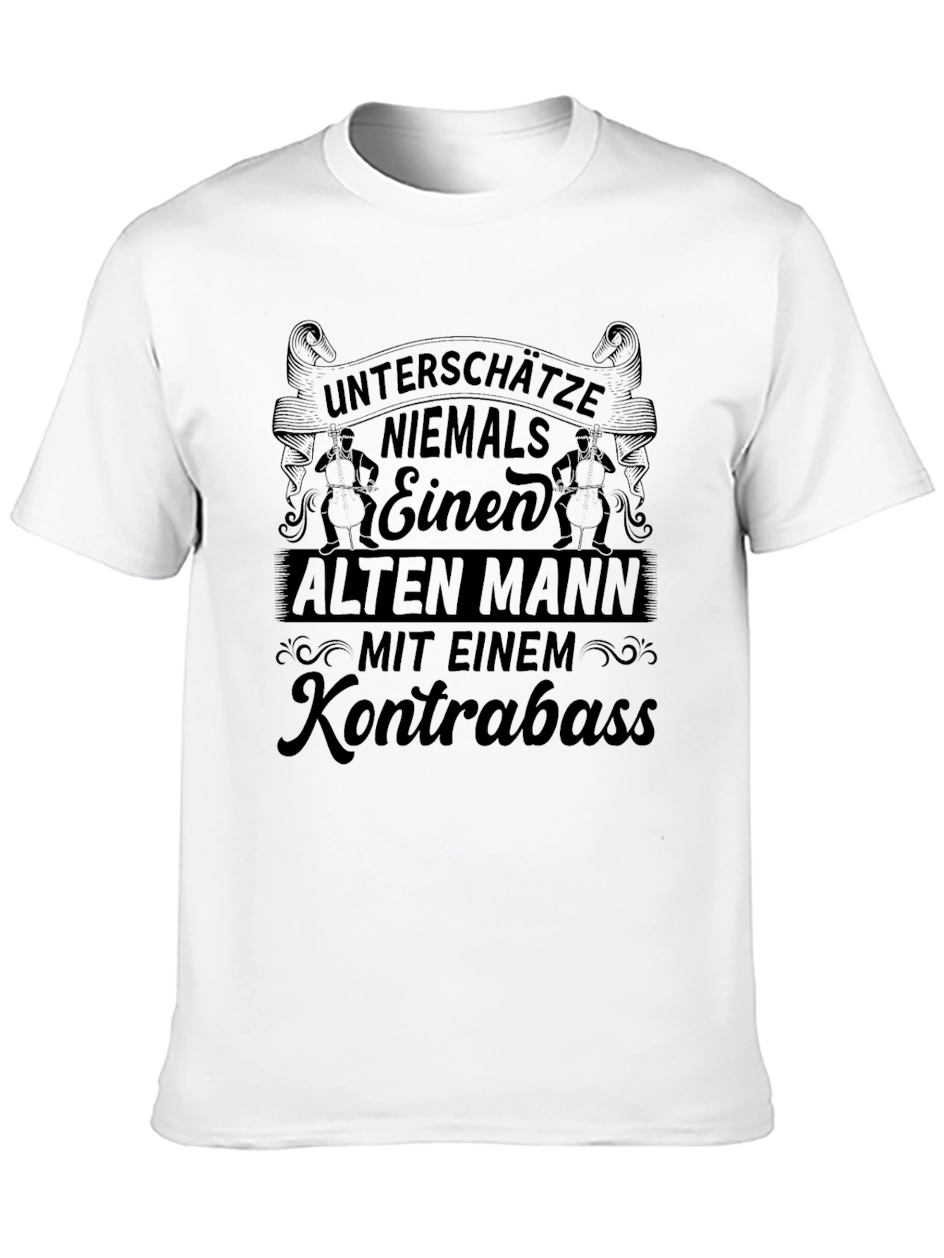 Black Funny Old Man & Bass T-Shirt view 10