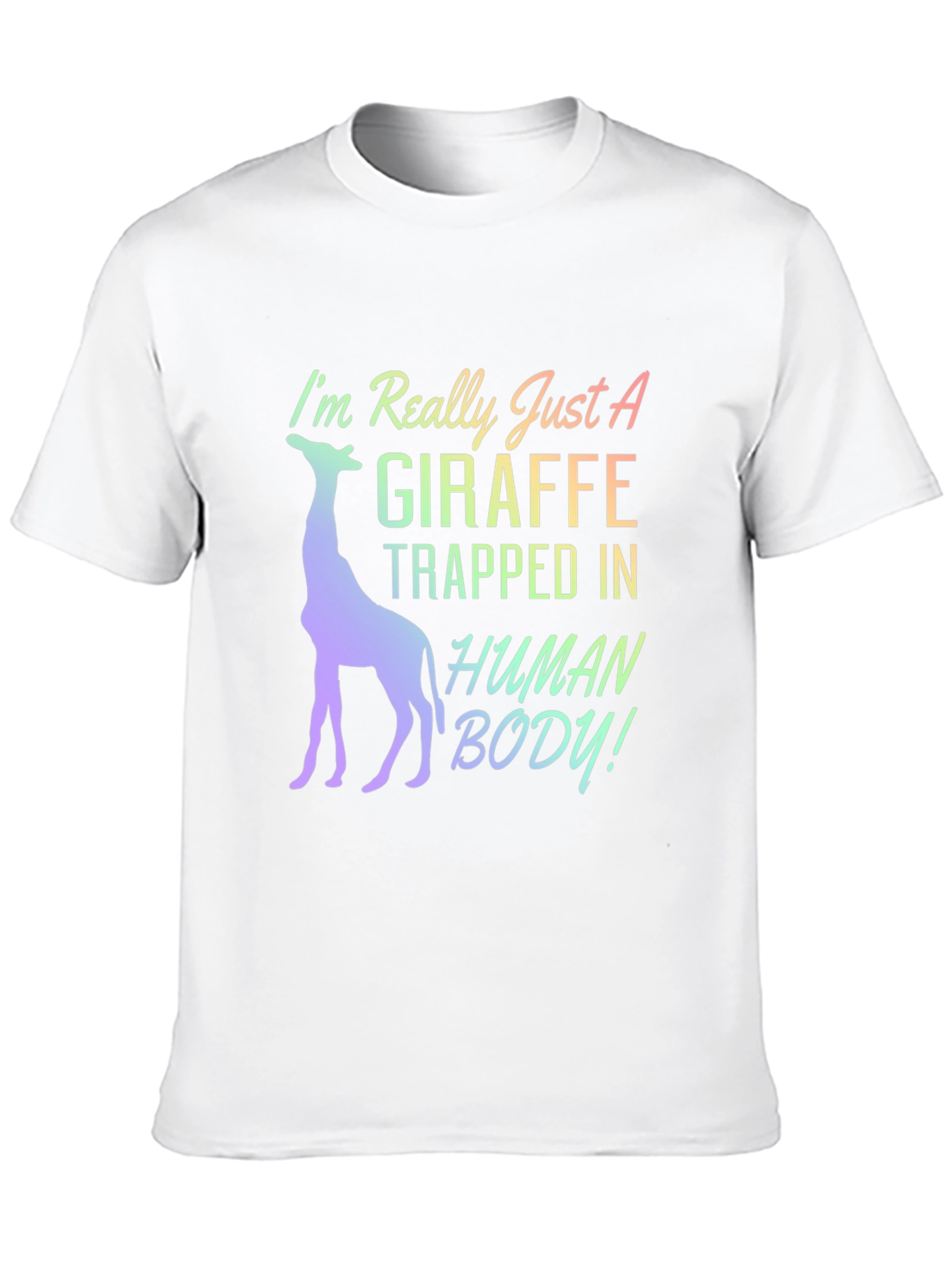 Black Giraffe Trapped In Human Body T-Shirt view 10