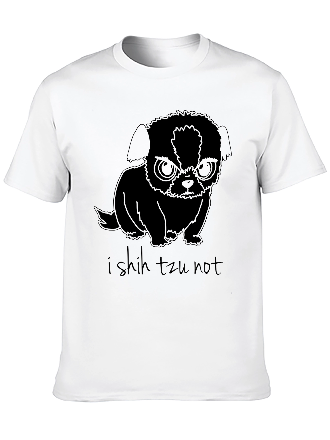 Black I Shih Tzu Not Funny Dog Graphic T-Shirt view 10