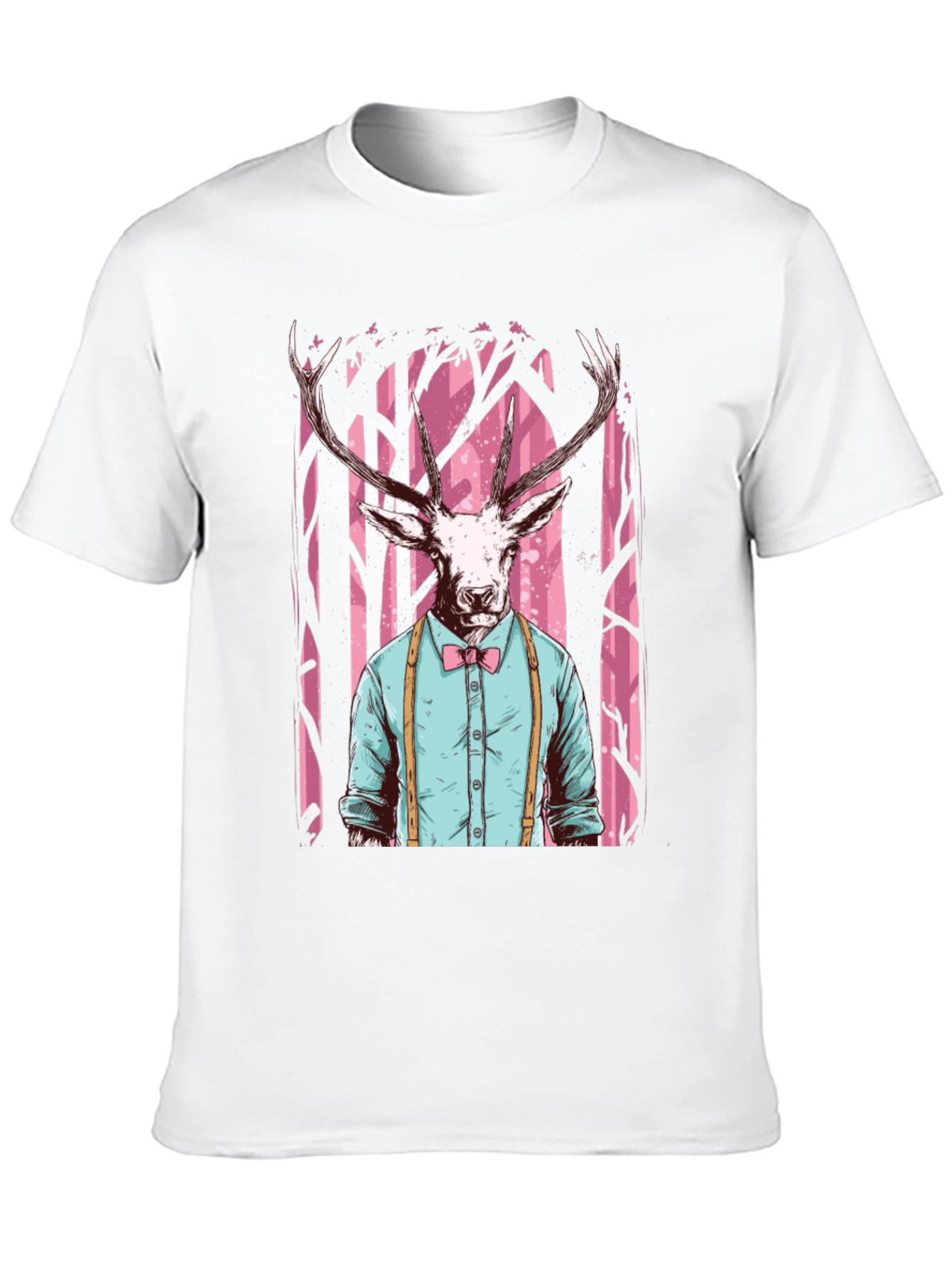 Black Deer Head Graphic Tee - Unique Animal Print Shirt view 10