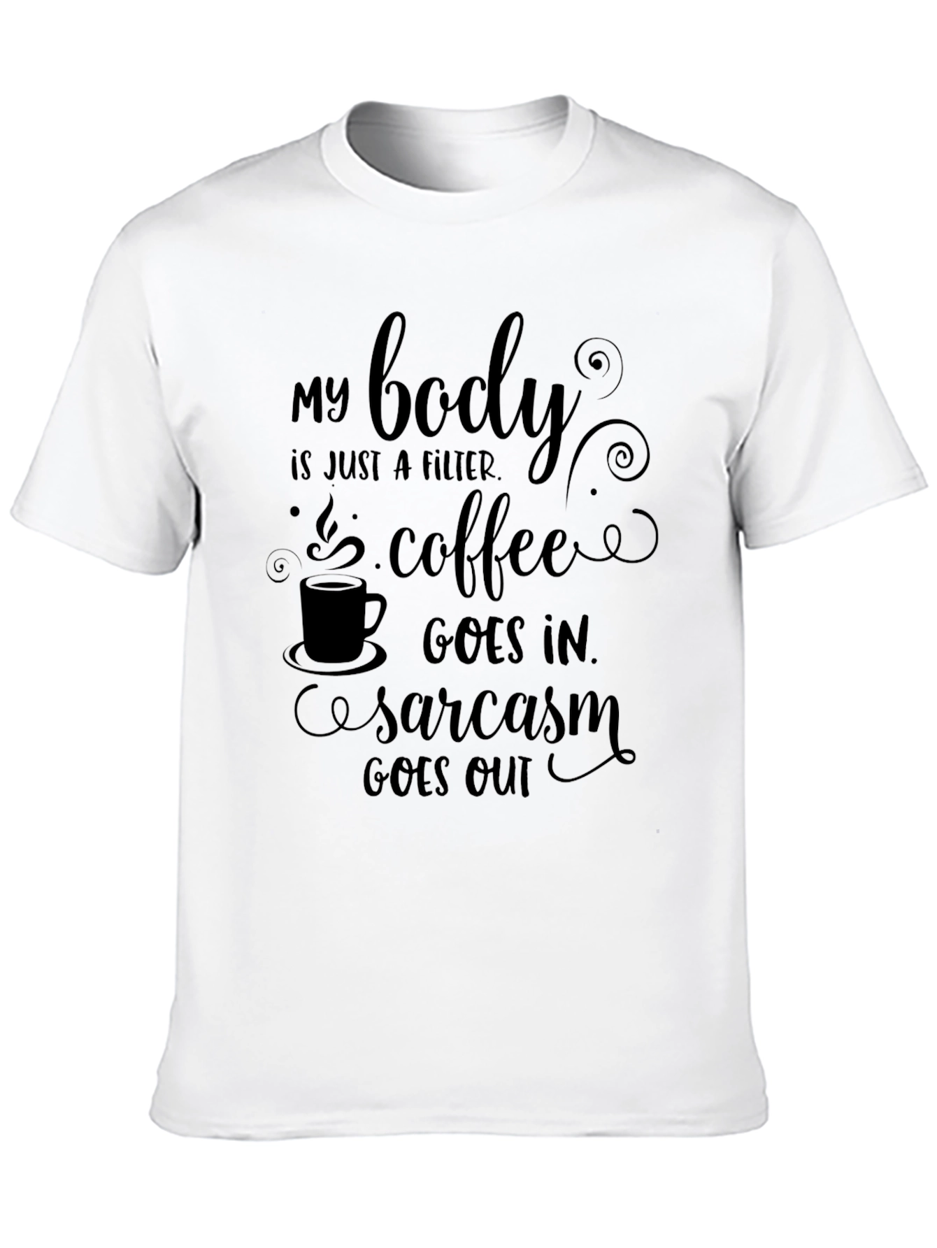 Black Coffee & Sarcasm Men's Graphic Tee view 10