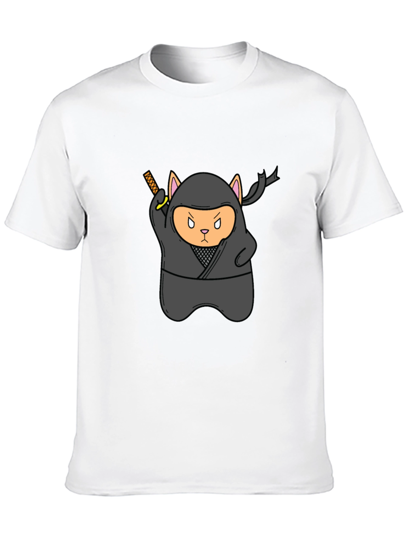 Black Ninja Cat Black T-Shirt - Stealth Mode Activated! view 10