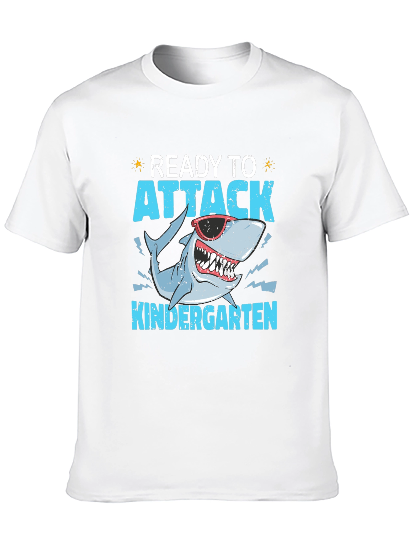 Black Ready to Attack Kindergarten Shark T-Shirt view 10