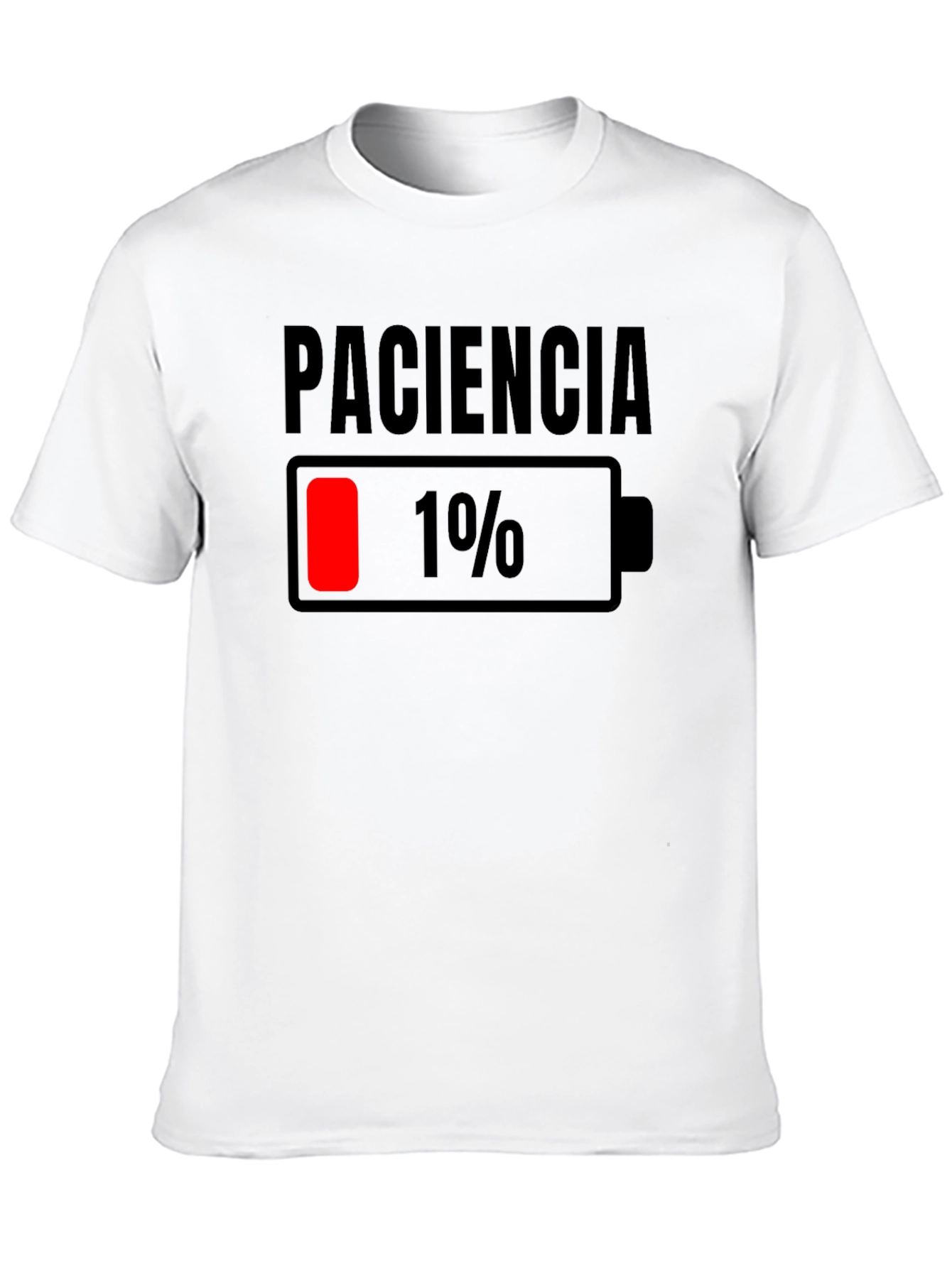 Black Paciencia Low Battery Graphic Tee - Funny Humor Shirt view 10
