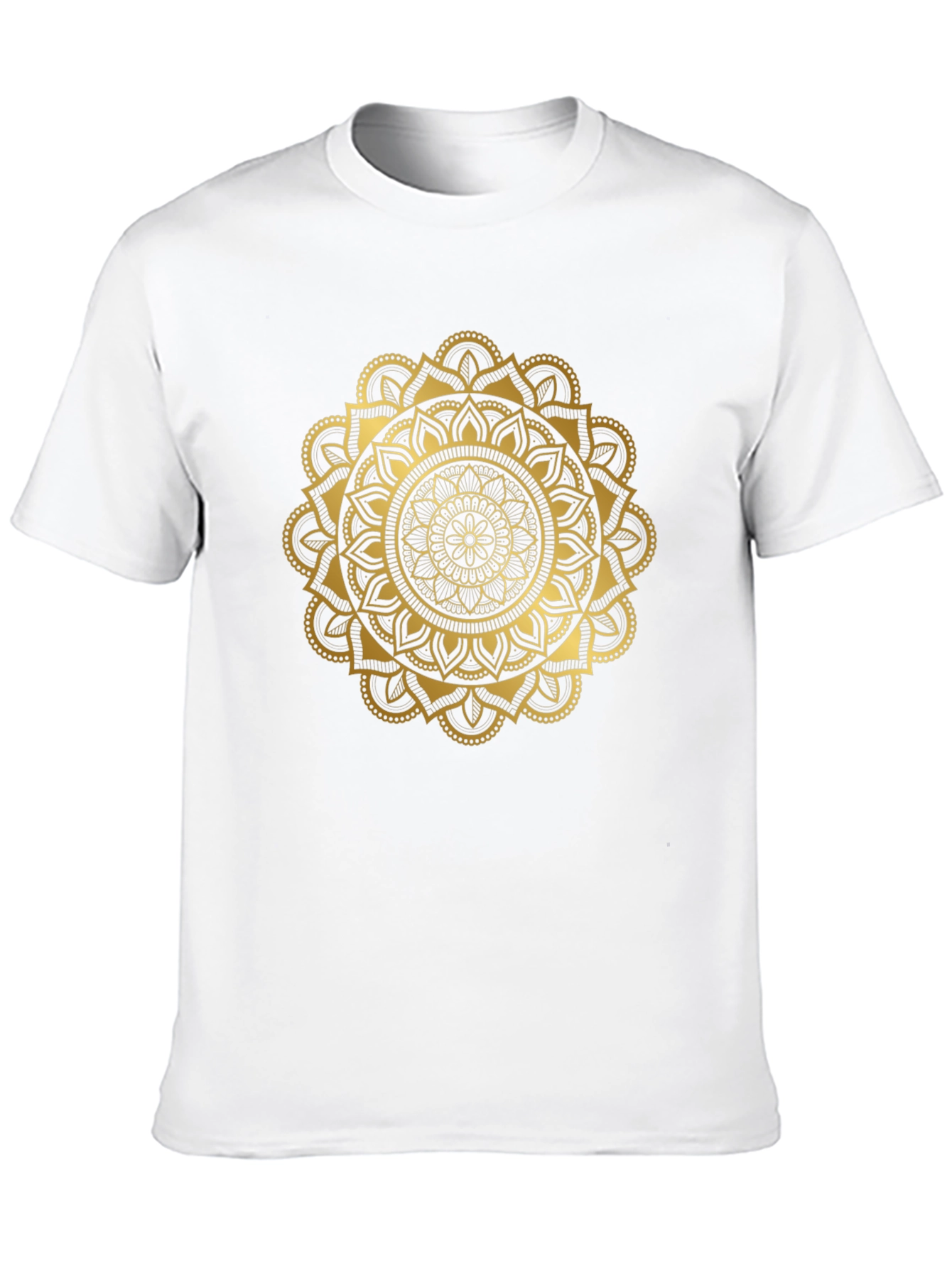 Black Golden Mandala Graphic Black T-Shirt view 10