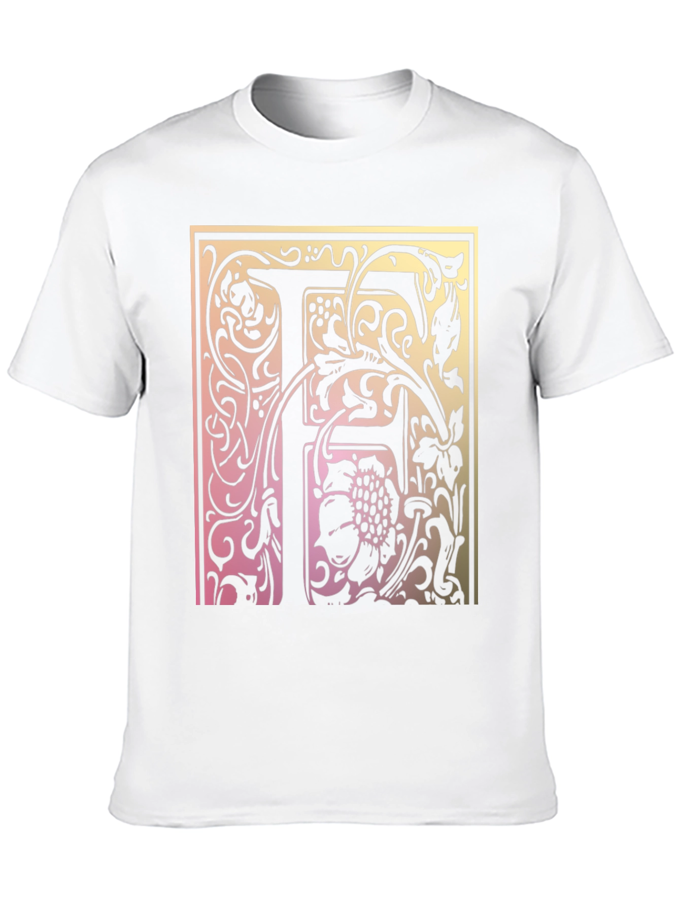 Floral Letter F Graphic Tee - Unique Initial Shirt - 10