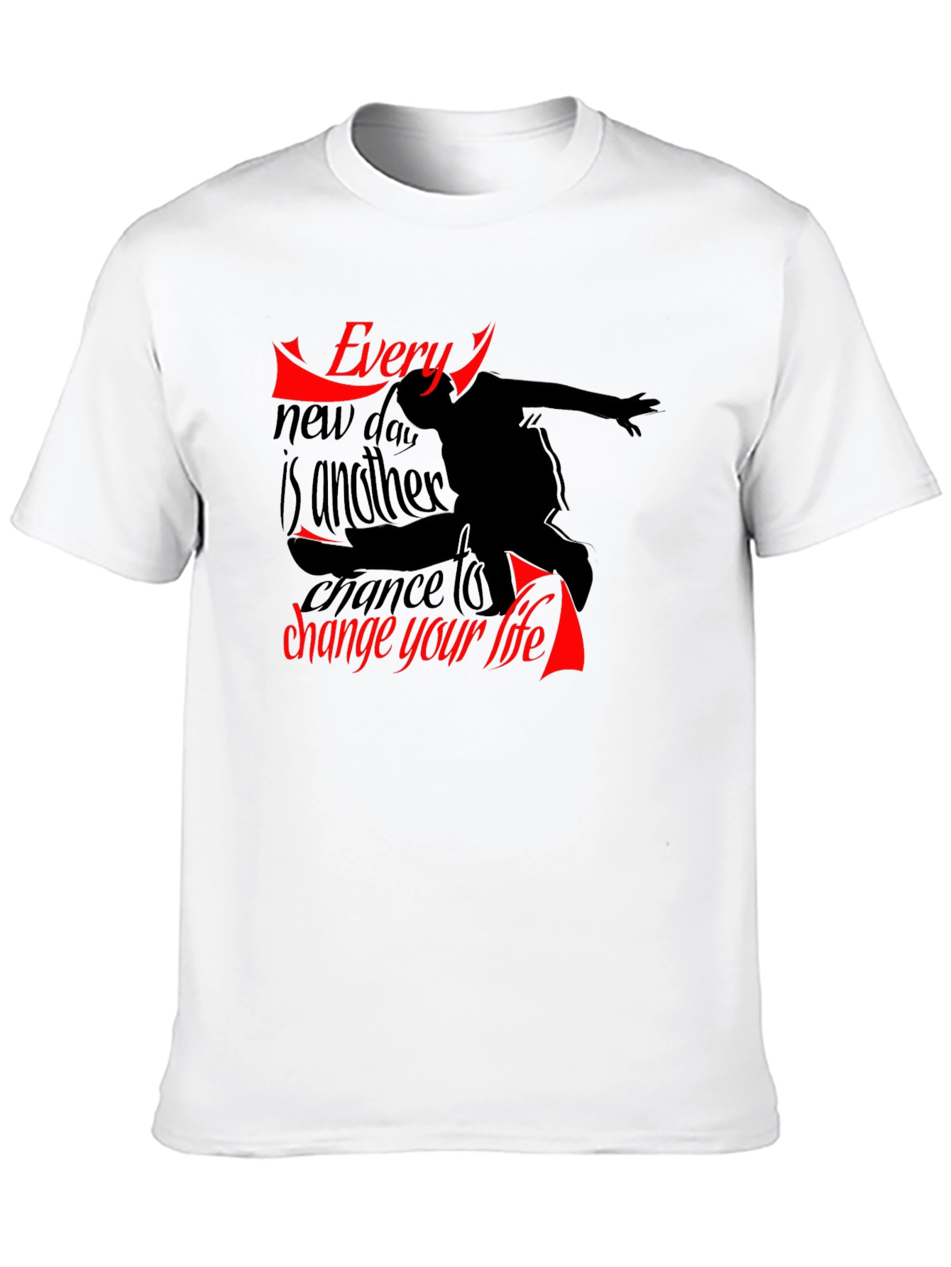Black Inspirational Graphic Tee: Change Your Life T-Shirt view 10