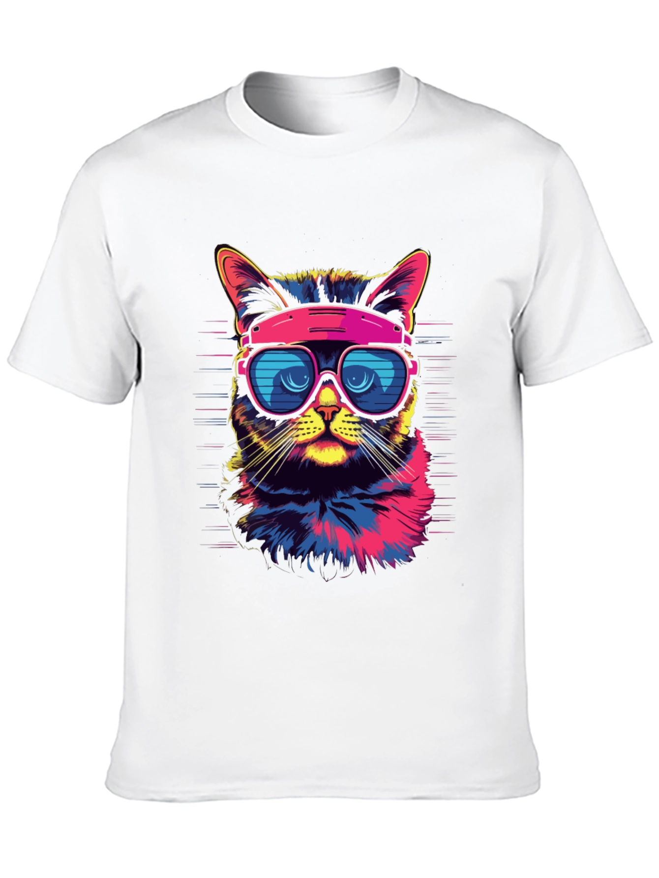 Black Cool Cat T-Shirt - Retro Sunglasses Graphic Tee view 10