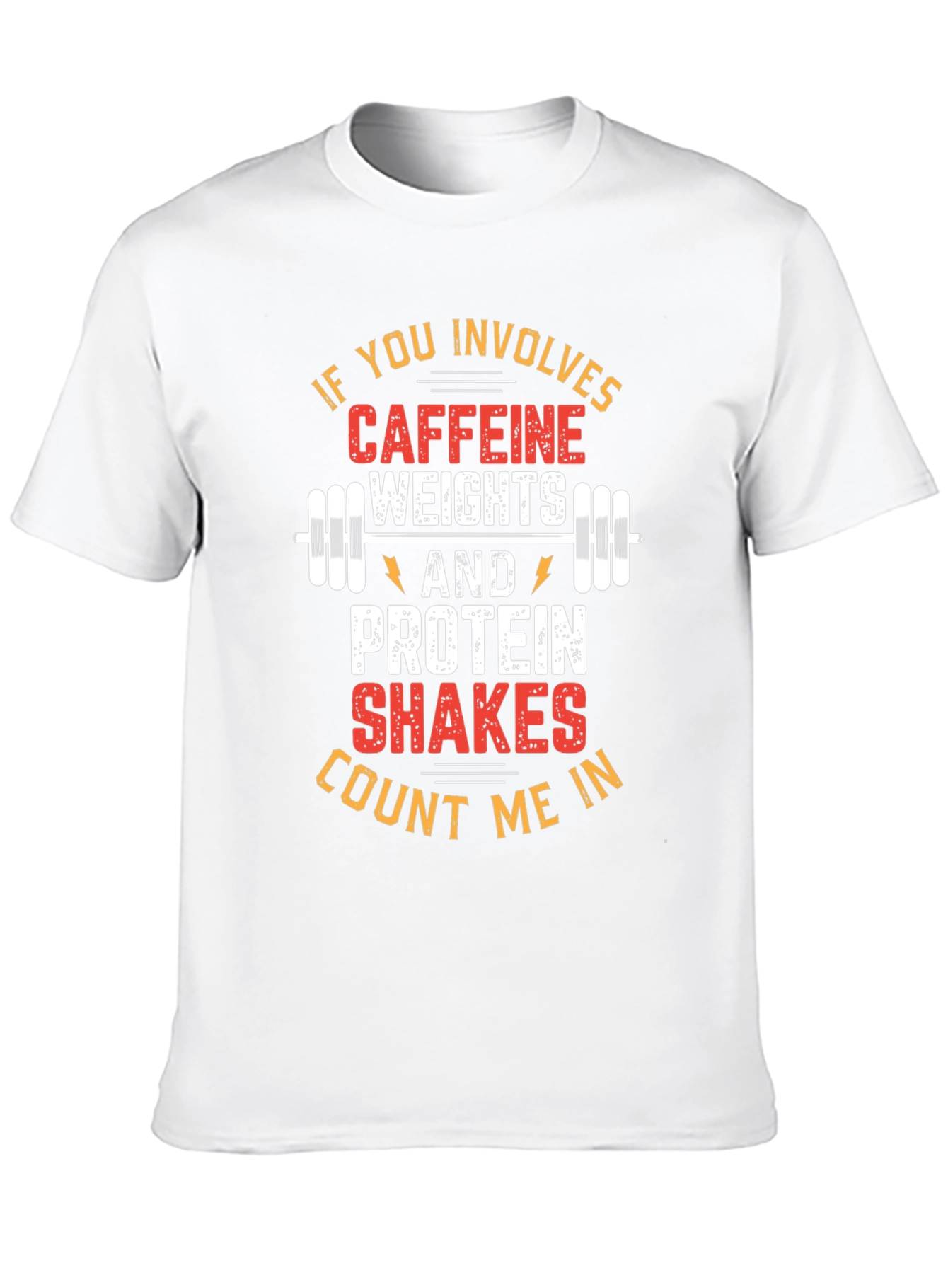 Black Fitness Caffeine Weights Protein T-Shirt view 10