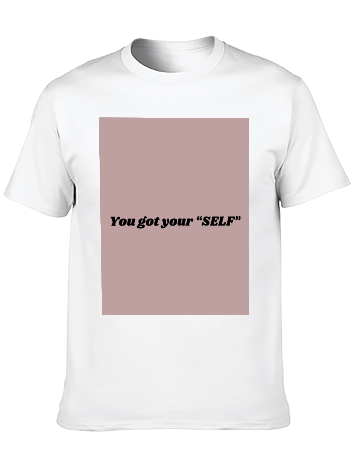 Black Stylish Black Tee - You Got Your "SELF" Graphic Print view 10