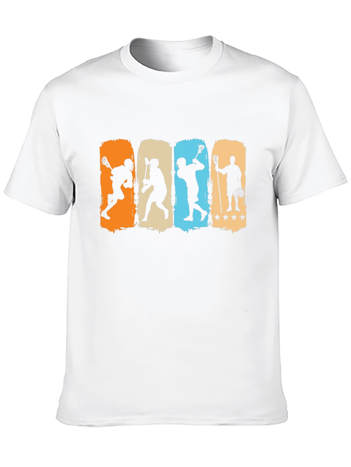 Black Lacrosse Player Silhouette Graphic T-Shirt view 10