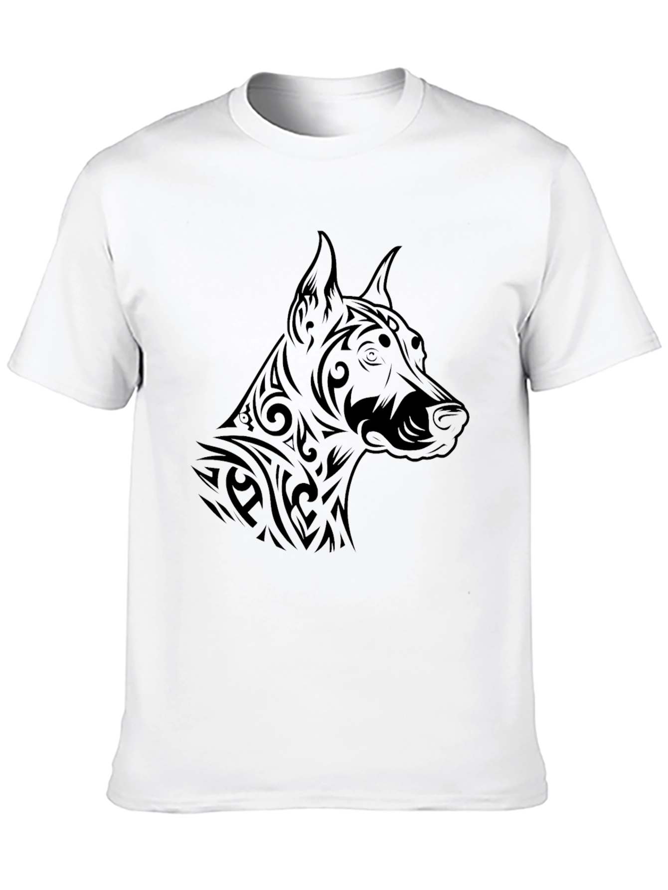 Black Tribal Dog Graphic Tee - Black T-Shirt view 10