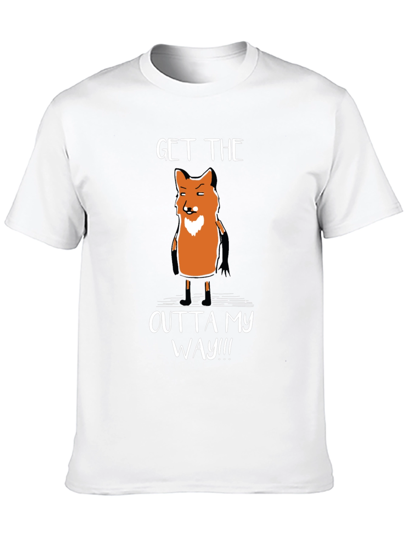 Black Funny Fox Graphic T-Shirt - Get Outta My Way! view 10