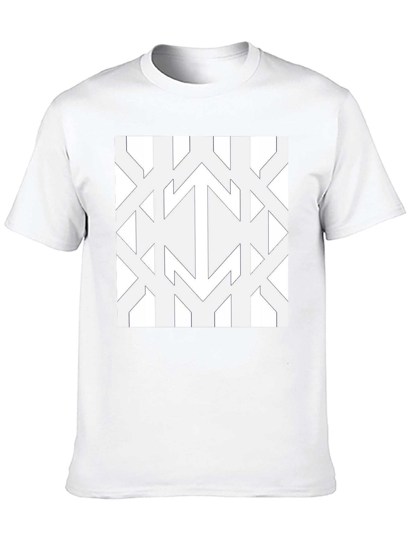 Black Modern Geometric Pattern Black Tee view 10