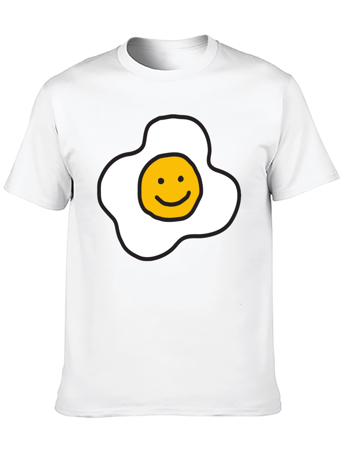 Black Sunny Side Up Smiley Face T-Shirt - Black view 10