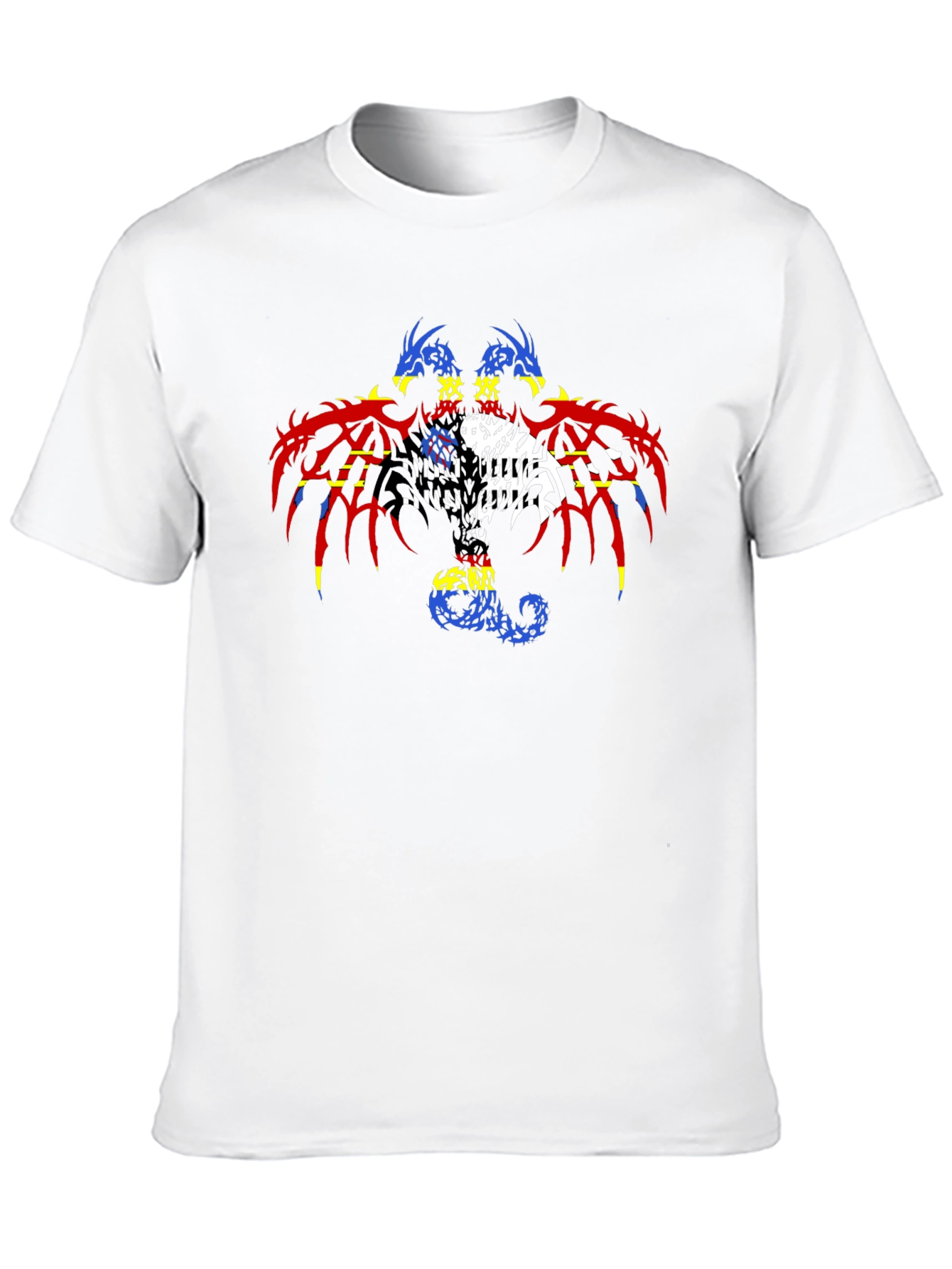 Black Dragon Print Black T-Shirt for Men view 10