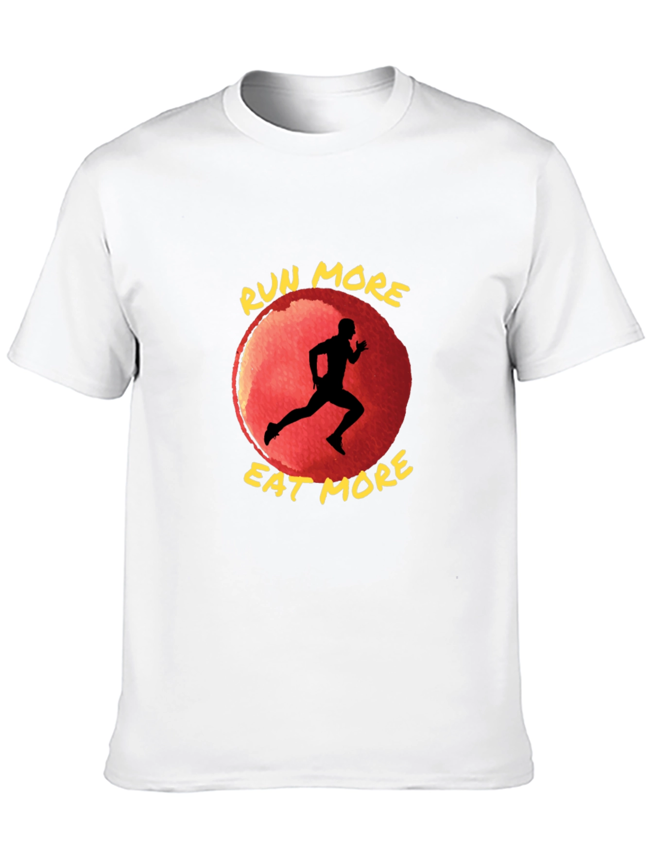 Black Run More Eat More T-Shirt: Motivational Fitness Tee view 10