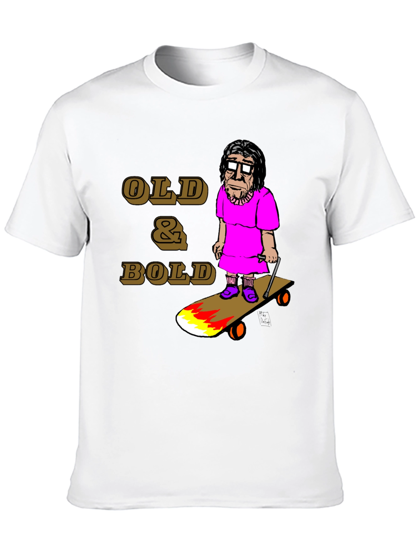 Black Old & Bold Skateboarder T-Shirt view 10