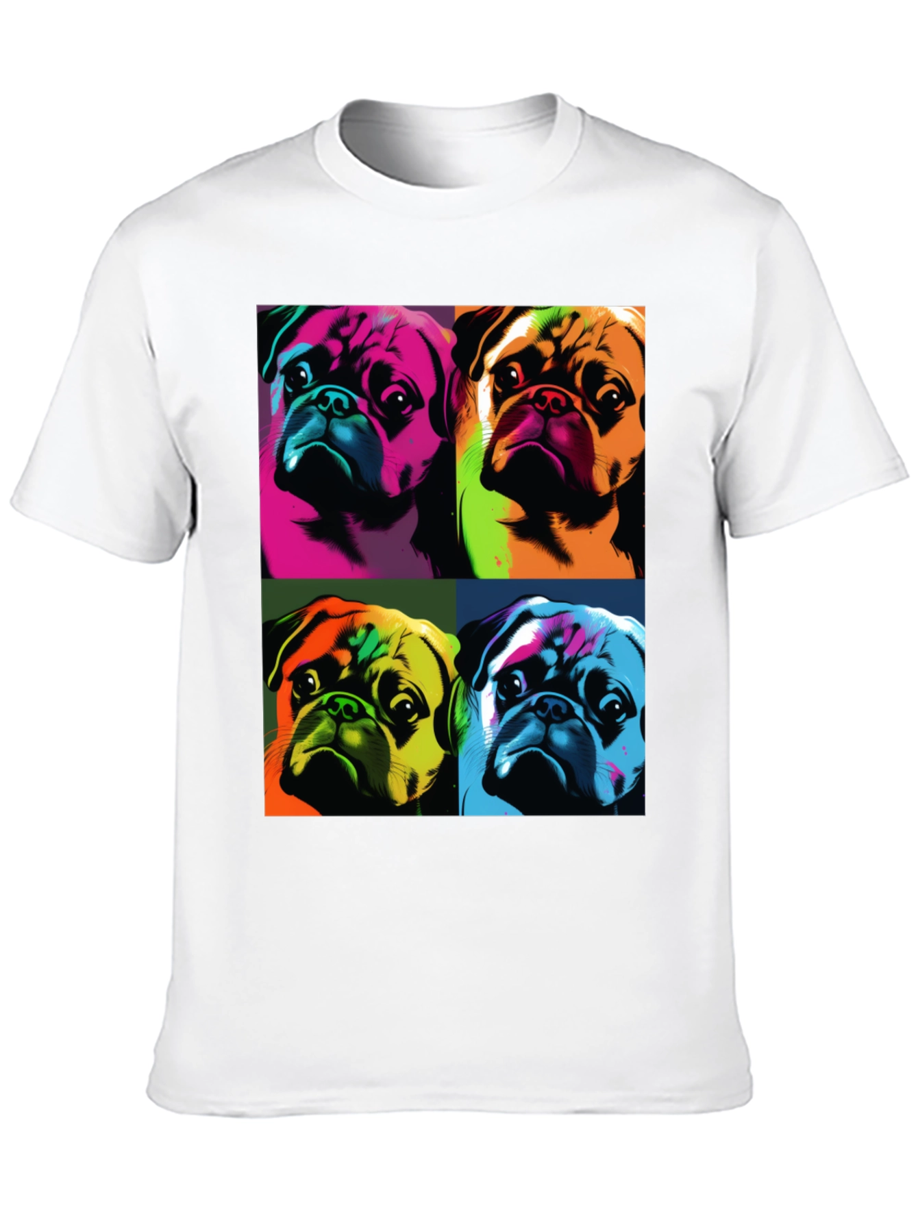 Black Pop Art Pug T-Shirt: Colorful Canine Graphic Tee view 10