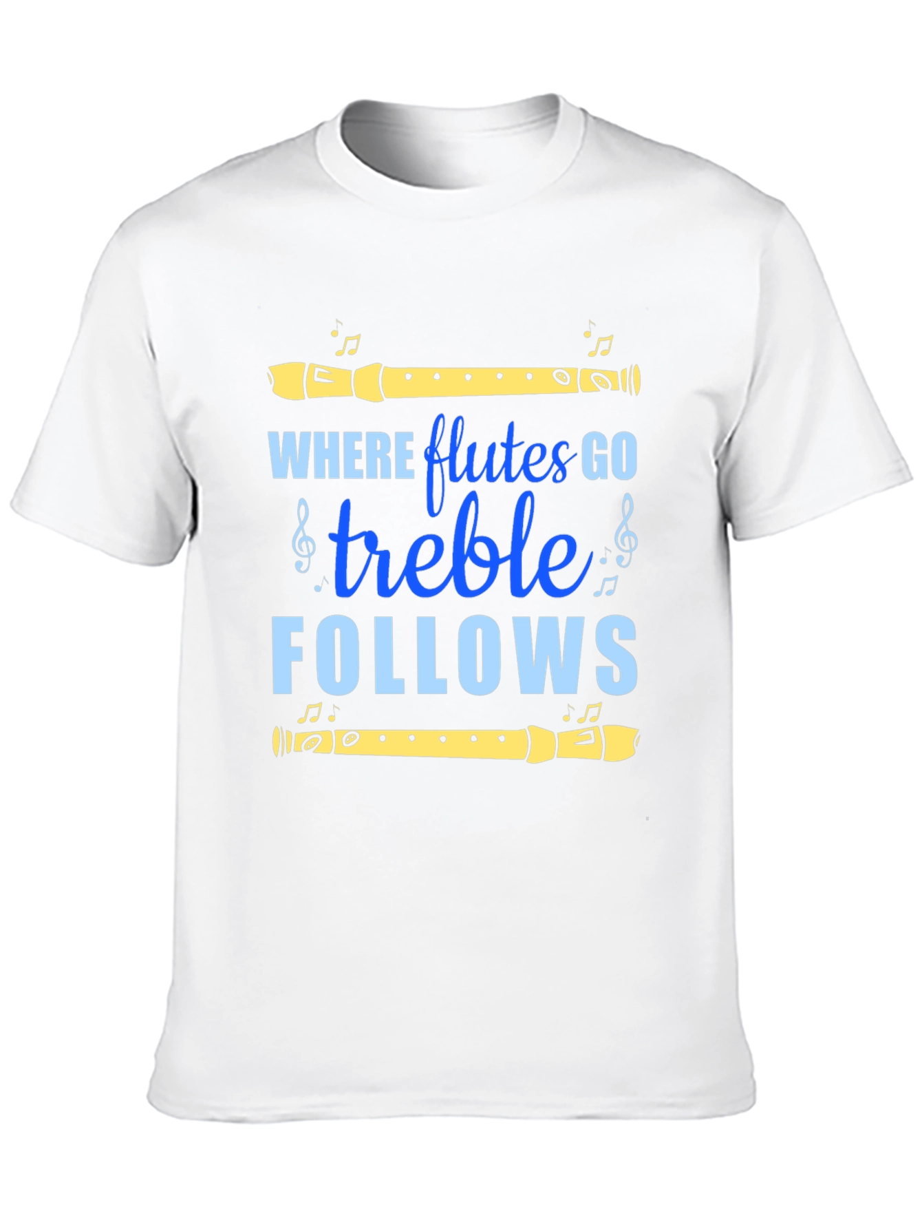 Black Flute Music T-Shirt - Treble Follows Tee view 10