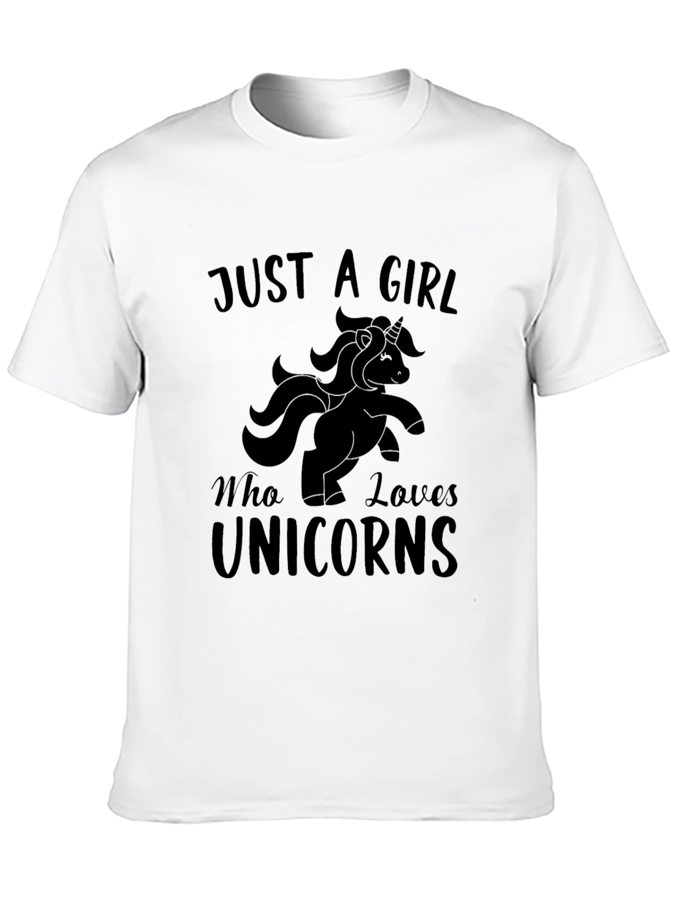 Black Just a Girl Who Loves Unicorns T-Shirt view 10