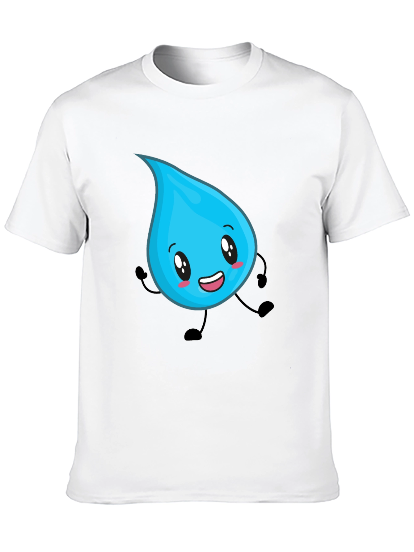 Black Cute Water Drop Graphic Tee - Black view 10
