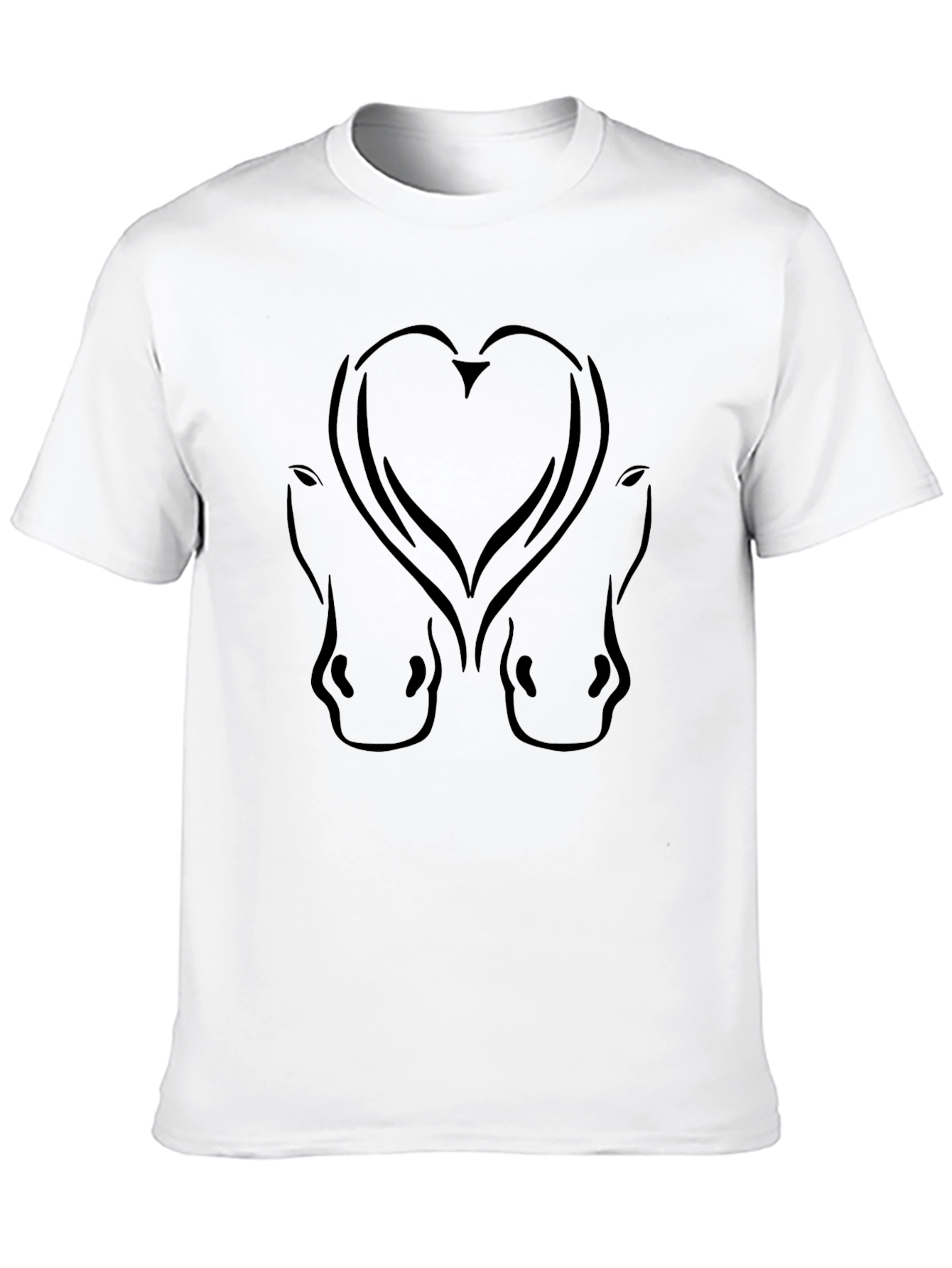 Black Heart Horse Head Graphic Tee - Black view 10