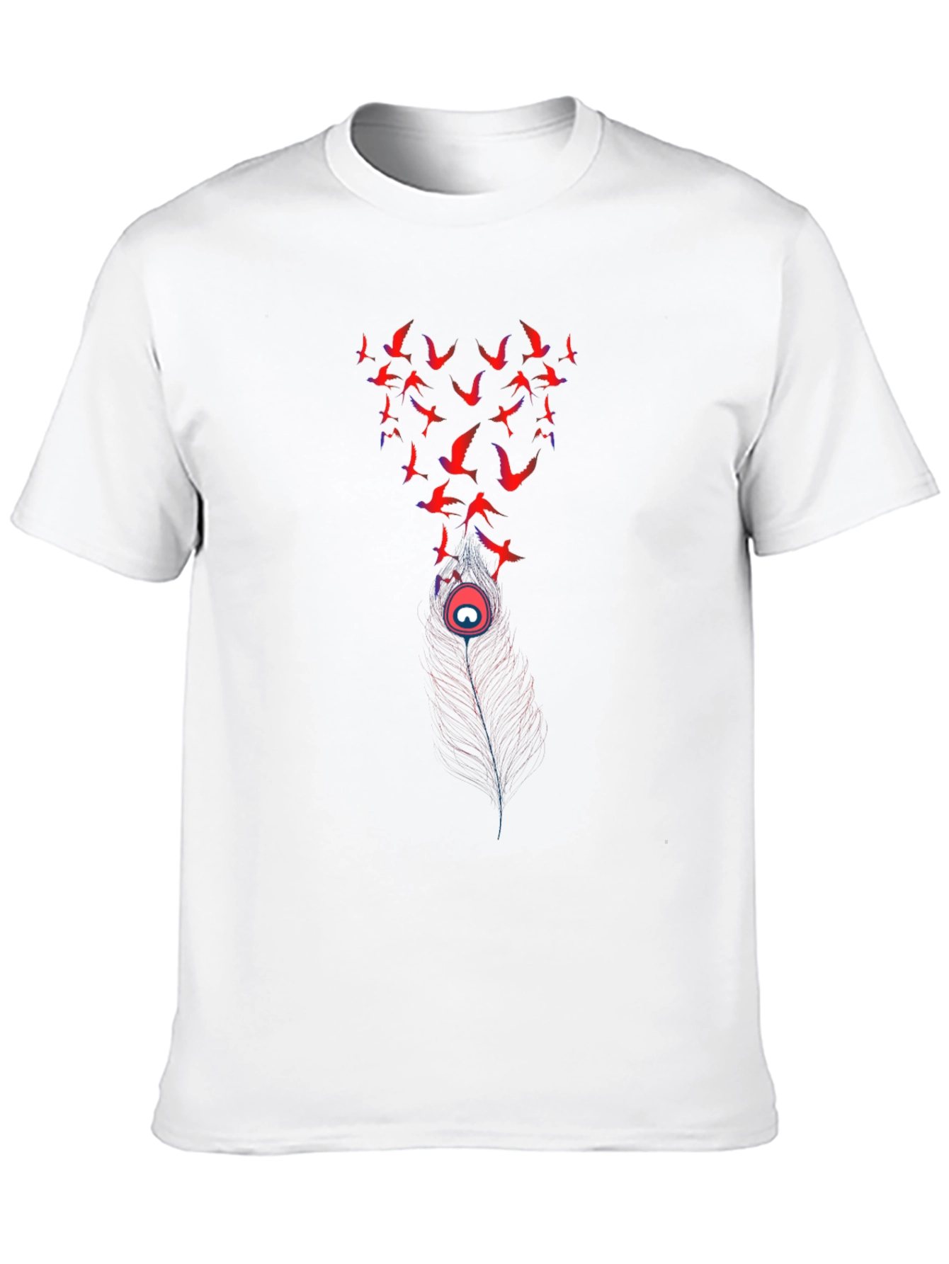 Birds & Feather Graphic Black Tee - 10