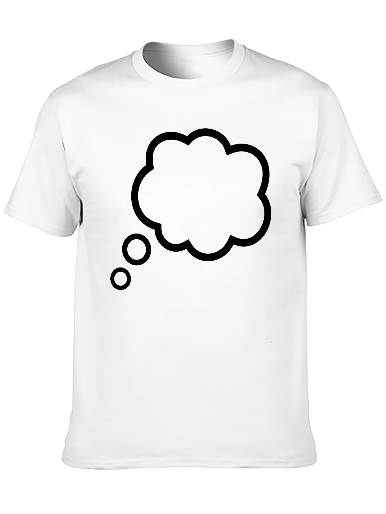 Black Men's Black T-Shirt with Thinking Cloud Design view 10
