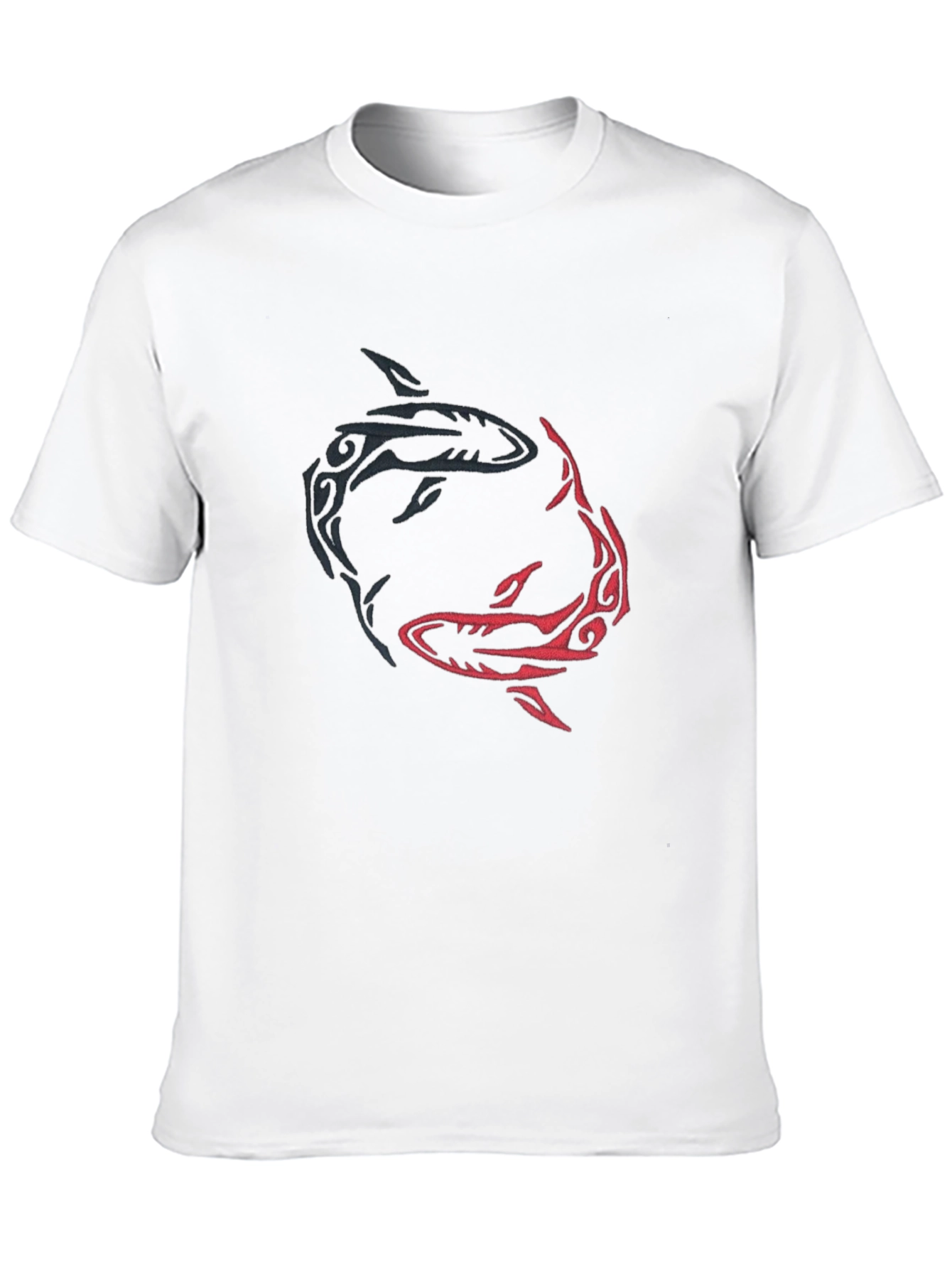 Black Yin Yang Sharks Graphic Tee - Black Cotton Blend view 10