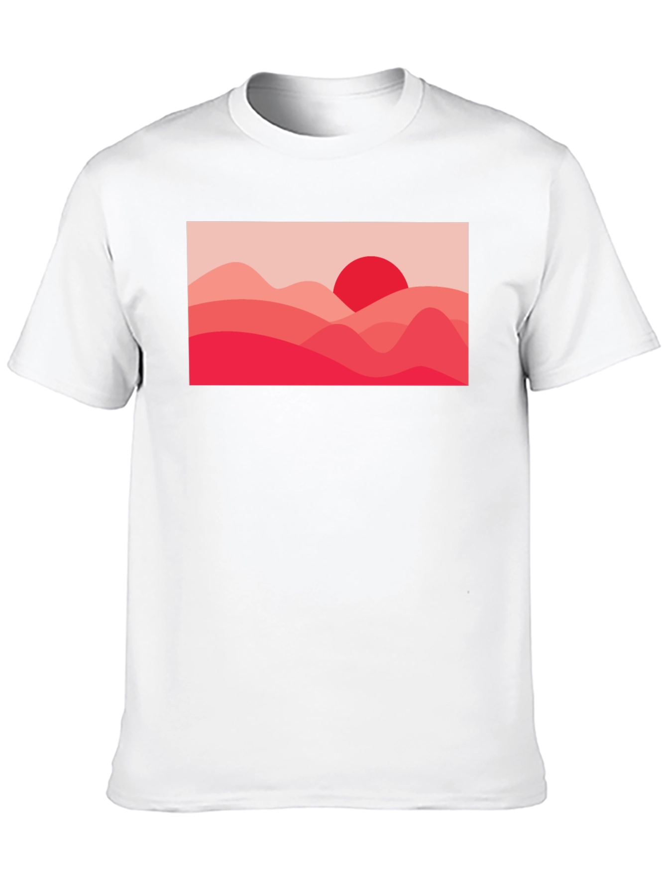 Black Red Landscape Graphic Tee - Modern Art T-Shirt view 10